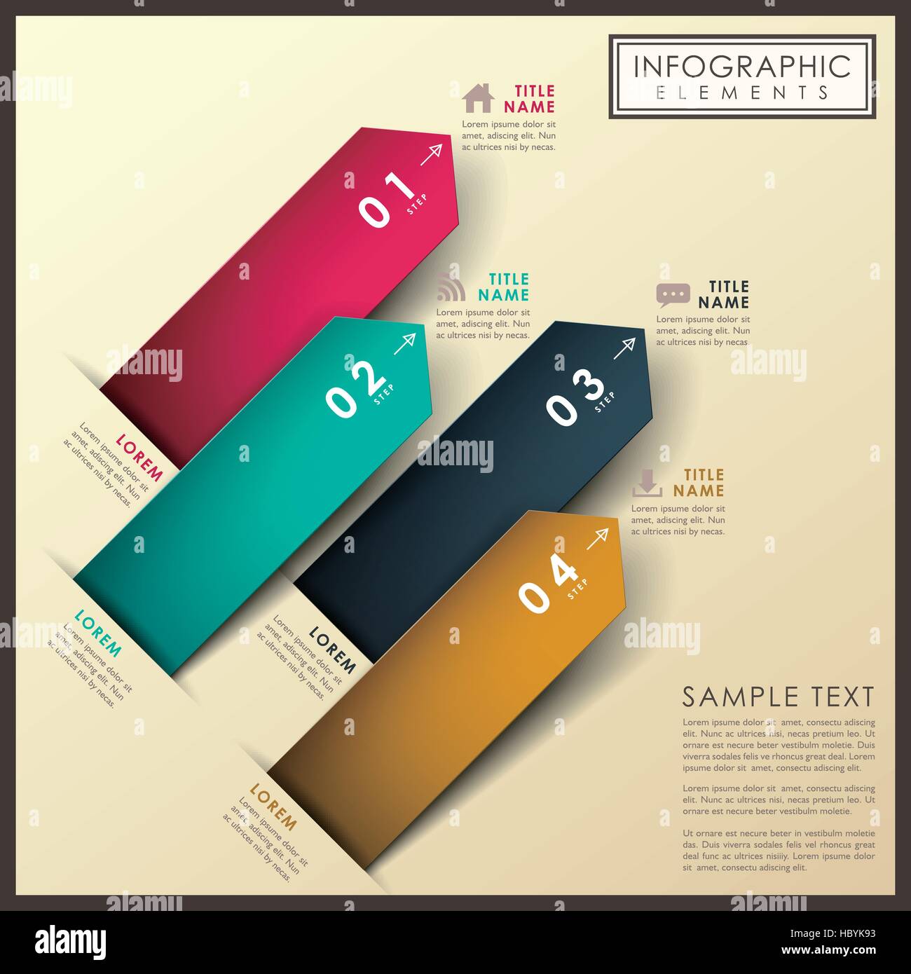 modern vector abstract 3d origami paper infographic elements Stock ...