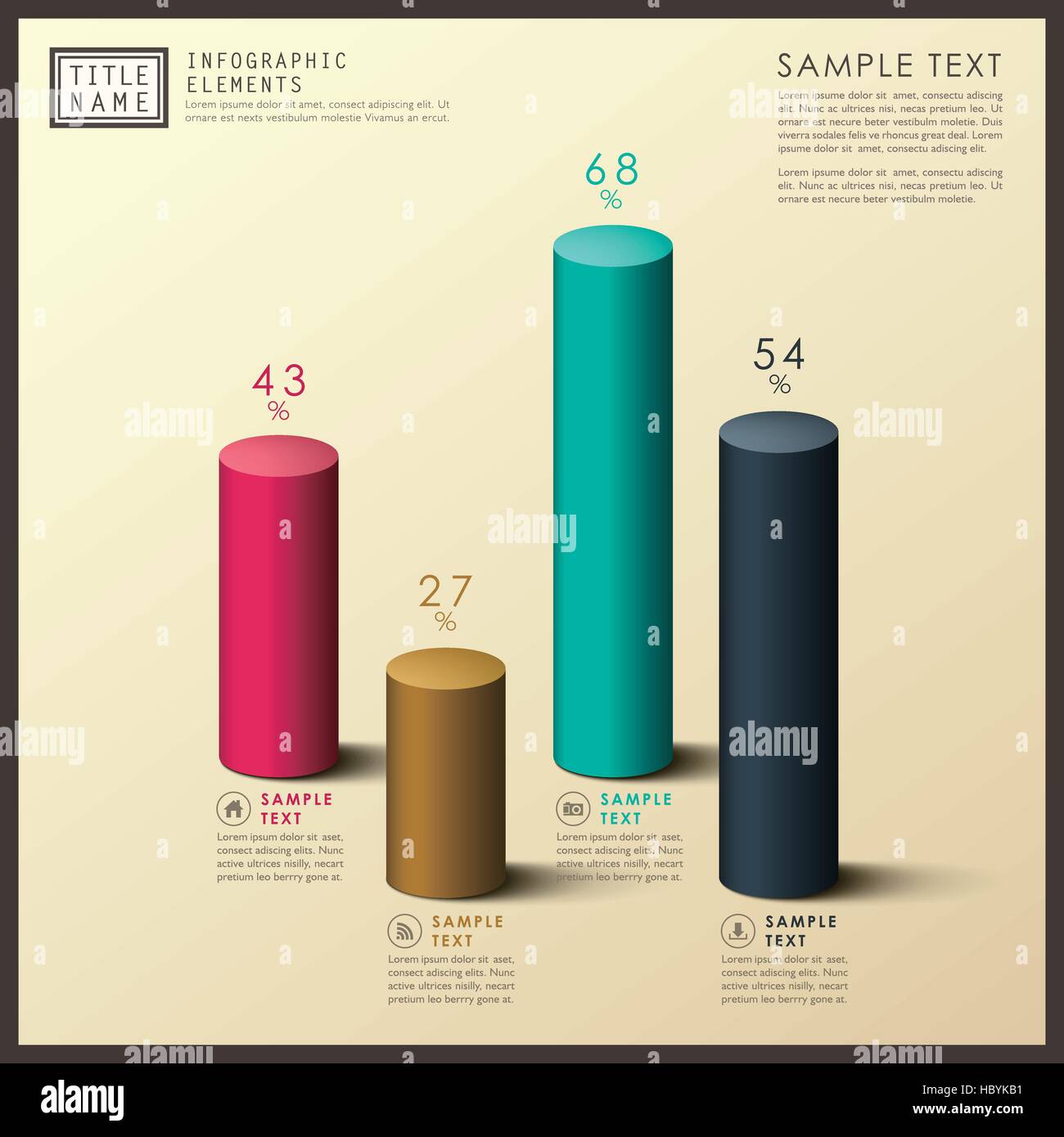 modern vector abstract 3d cylinder infographic elements Stock Vector ...