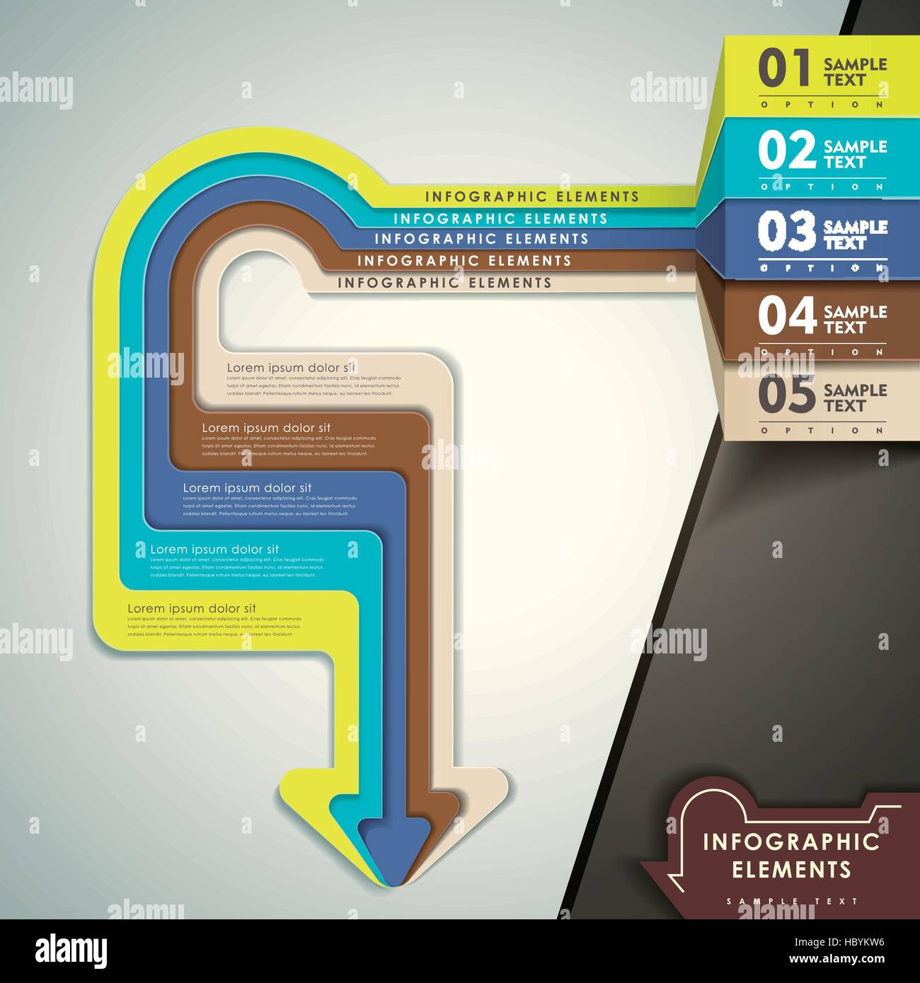 modern vector abstract 3d paper infographic elements Stock Vector Image ...