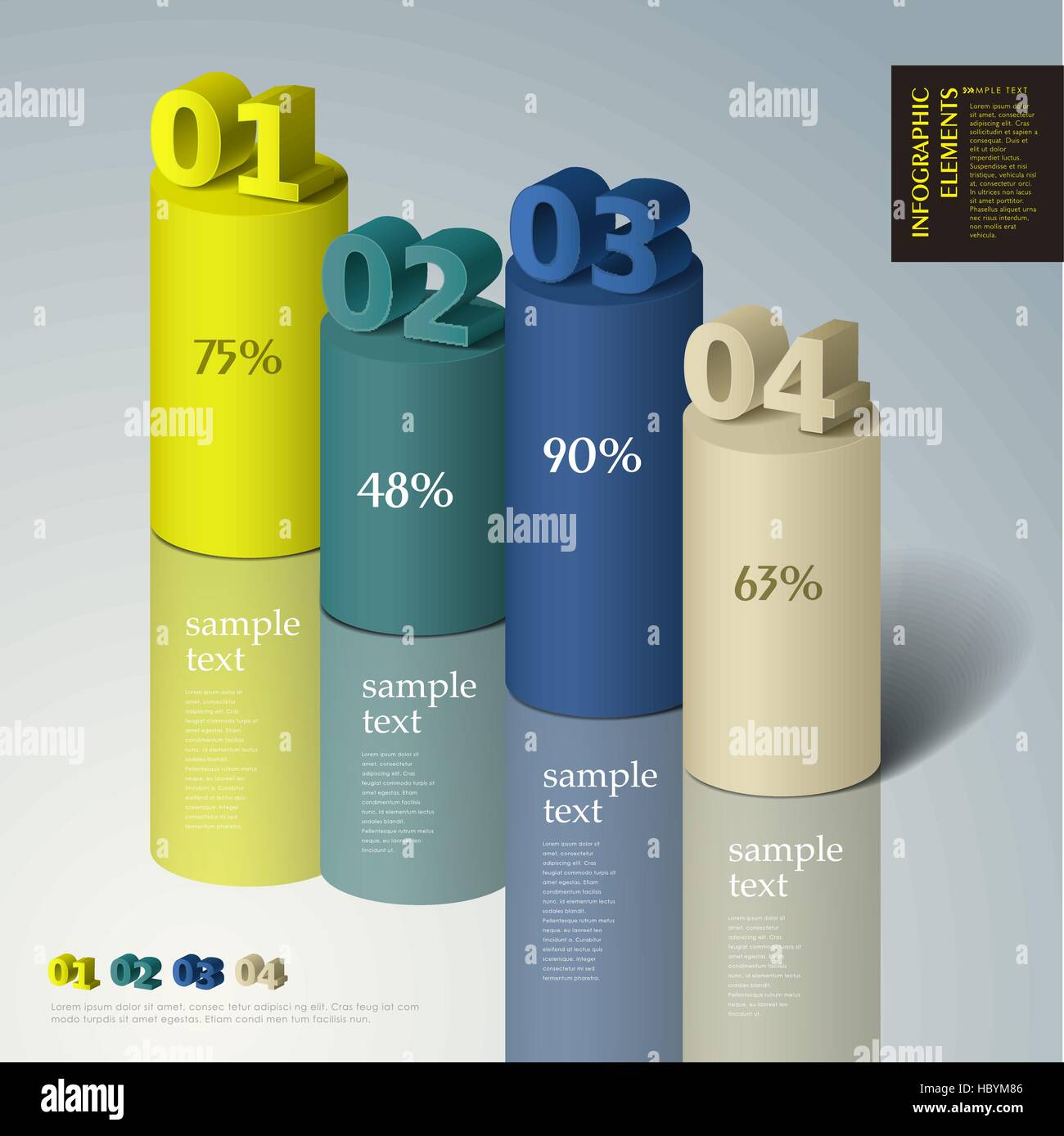modern vector abstract 3d cylinder infographic elements Stock Vector ...
