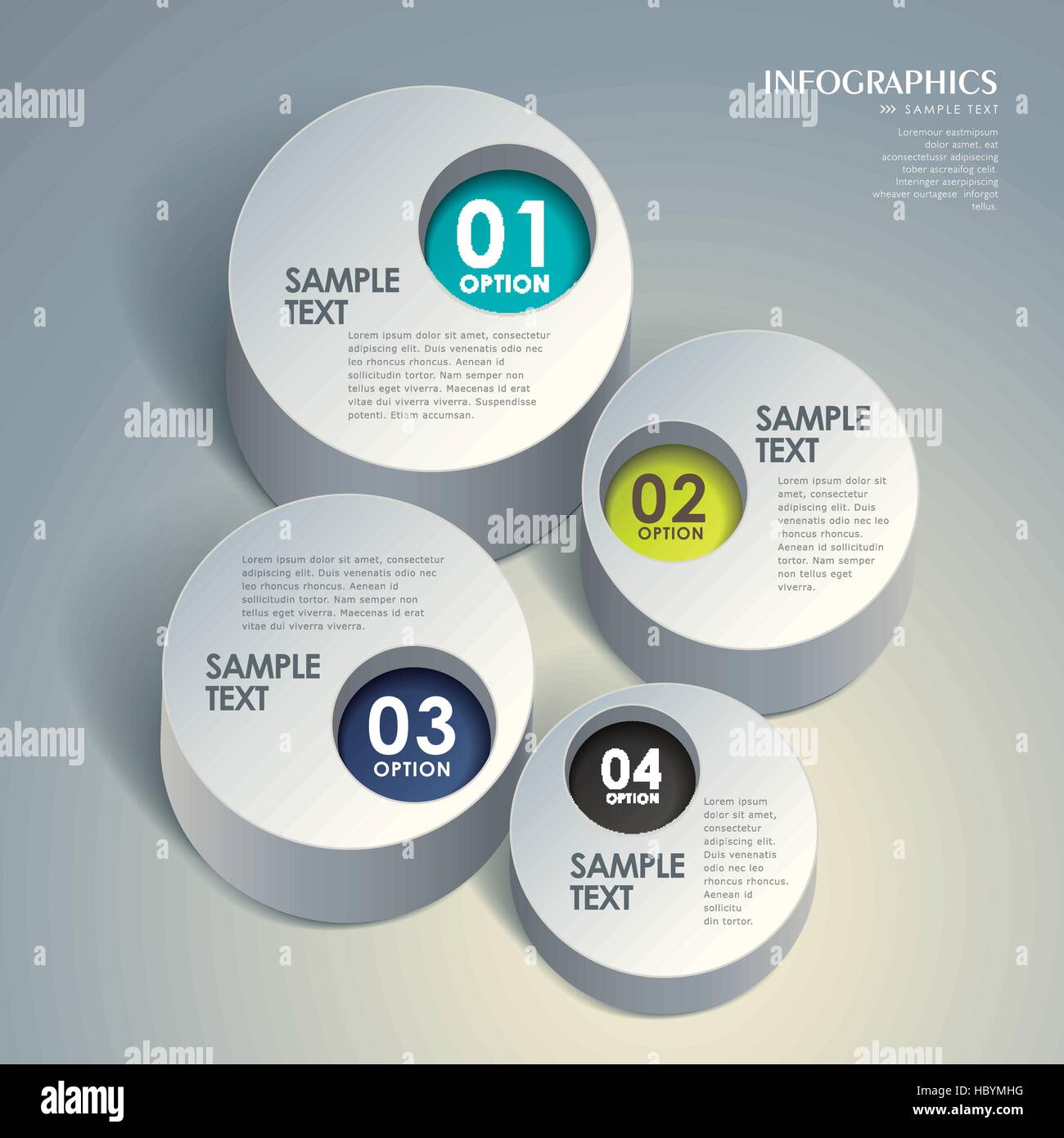 modern vector abstract 3d cylinder infographic elements Stock Vector ...