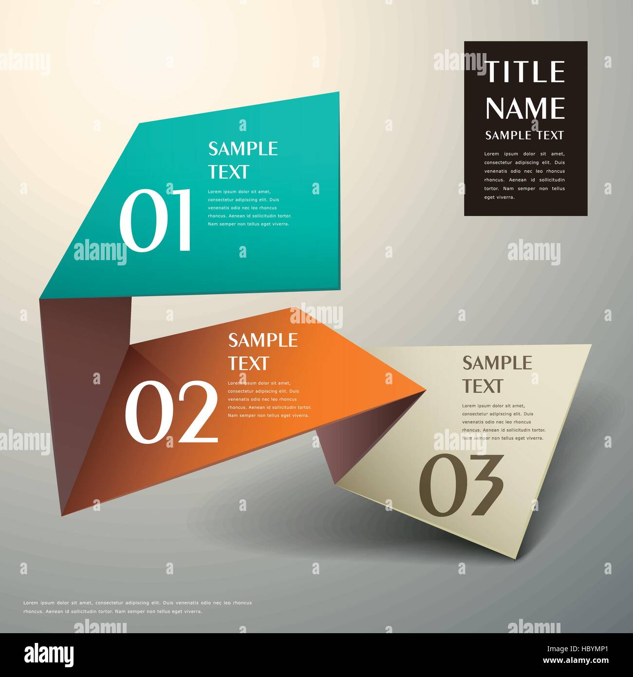 modern vector abstract 3d origami paper infographic elements Stock ...