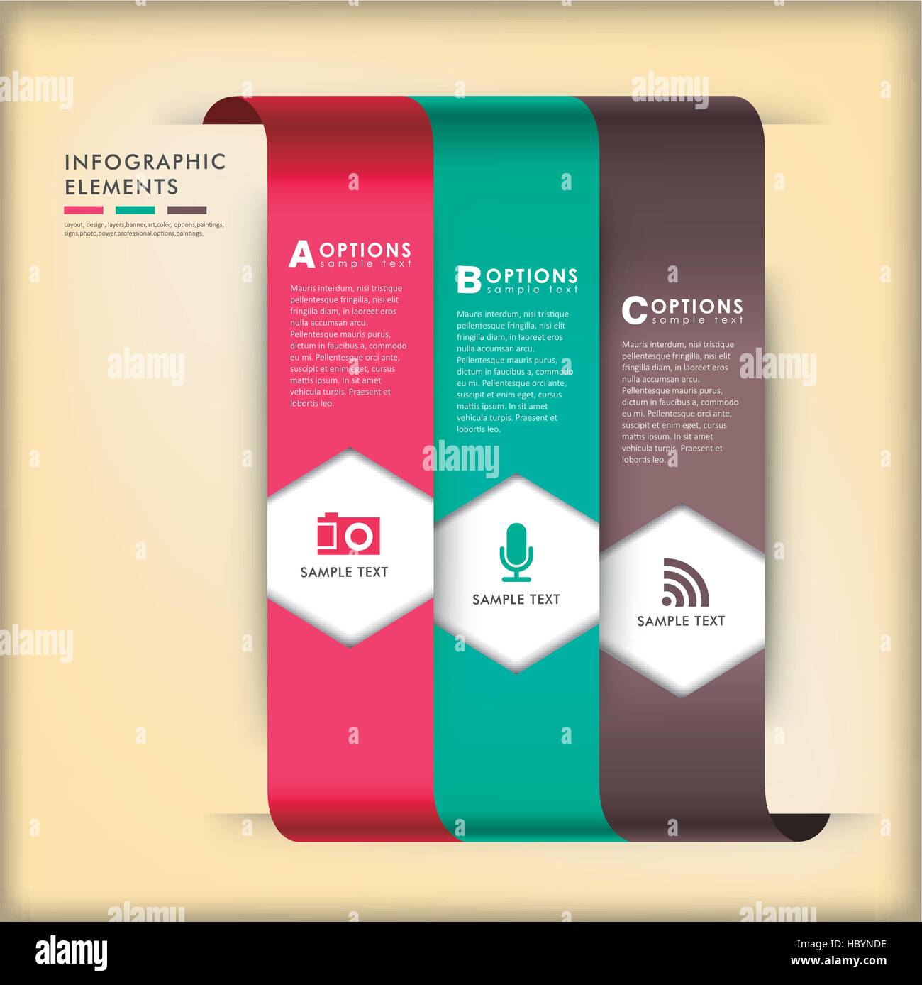 modern vector abstract 3d origami paper infographic elements Stock ...
