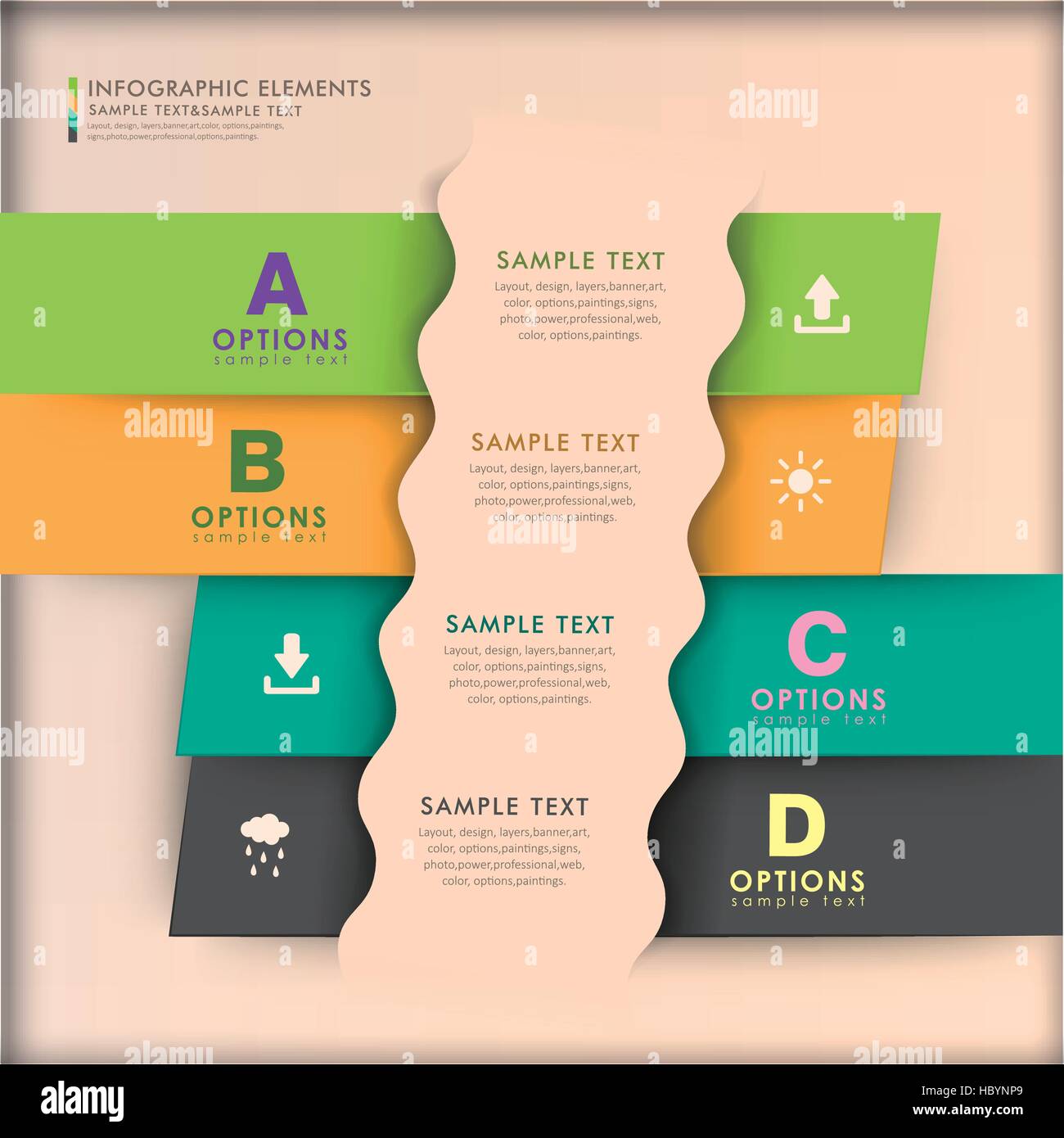 modern vector abstract 3d origami paper infographic elements Stock ...