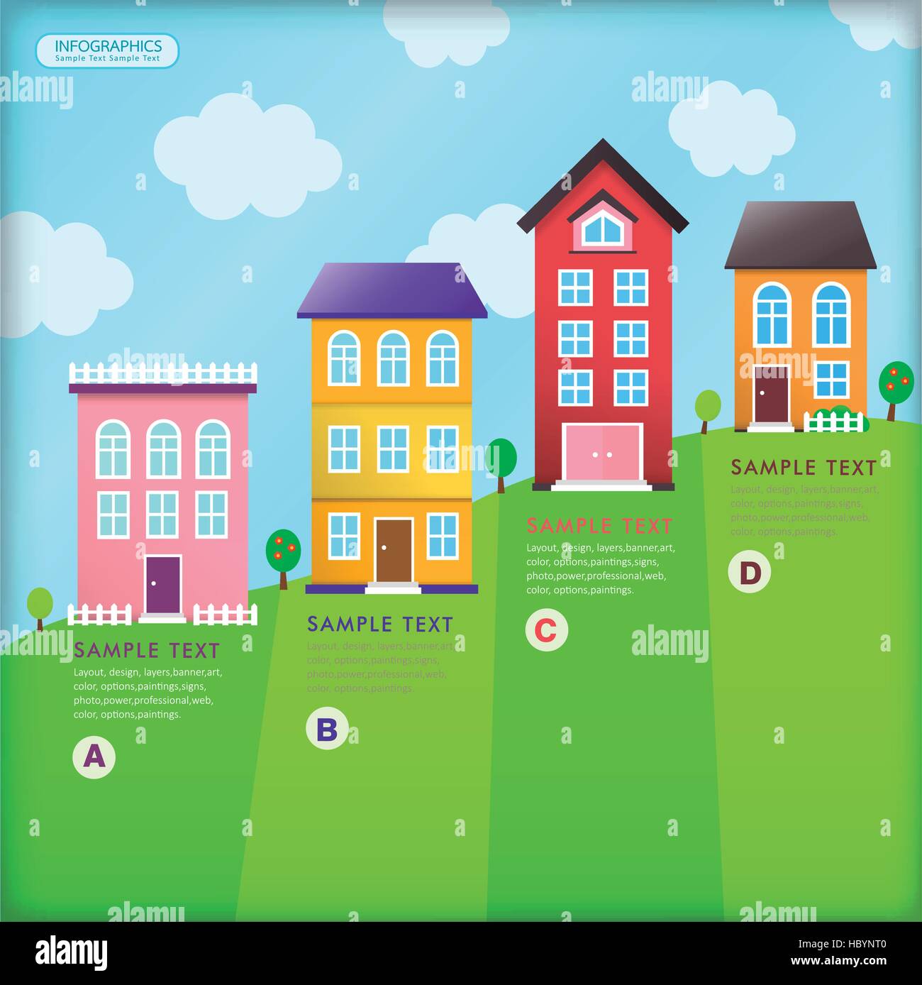 vector illustration house abstract infographic elements Stock Vector ...