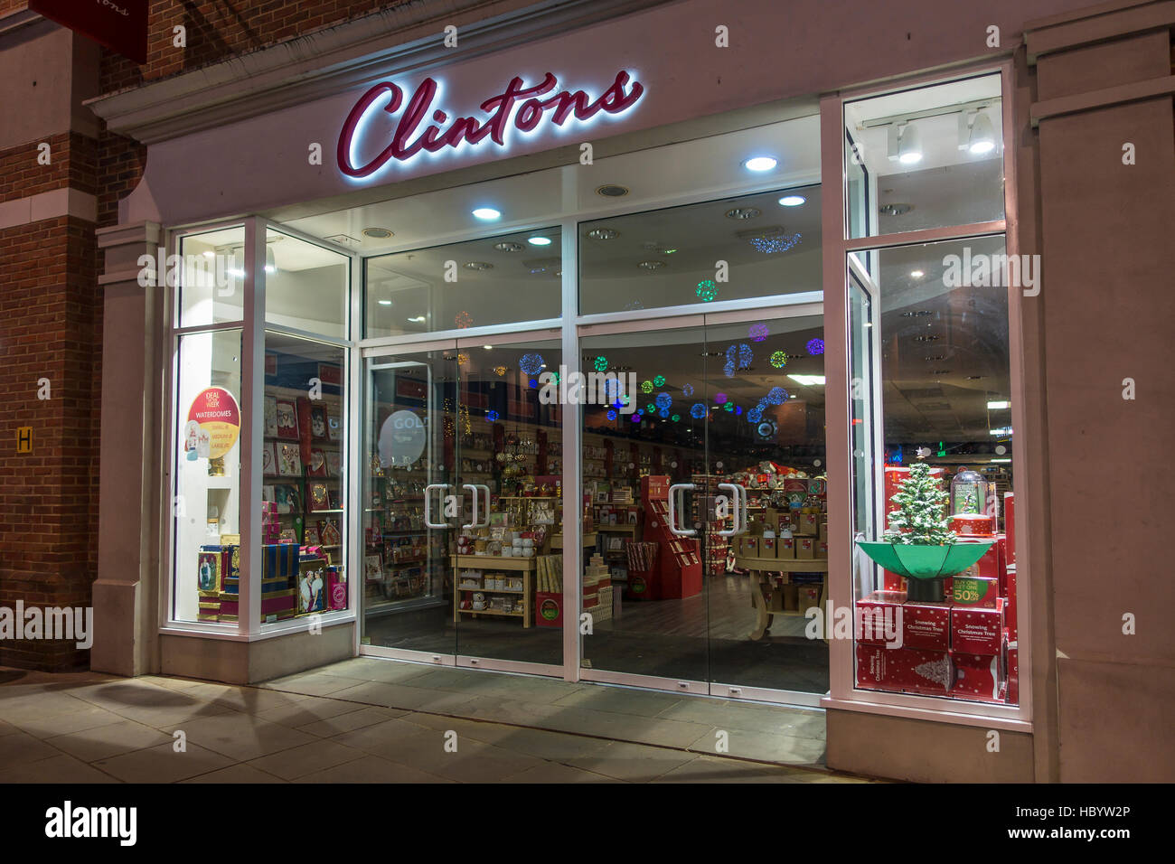 Clintons Cards at Christmas Whitefriars Shopping Centre Canterbury Stock Photo