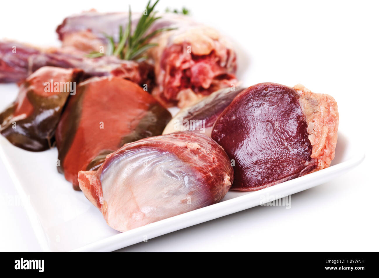 Goose giblets, innards of a goose, heart, kidney, liver, neck, stomach