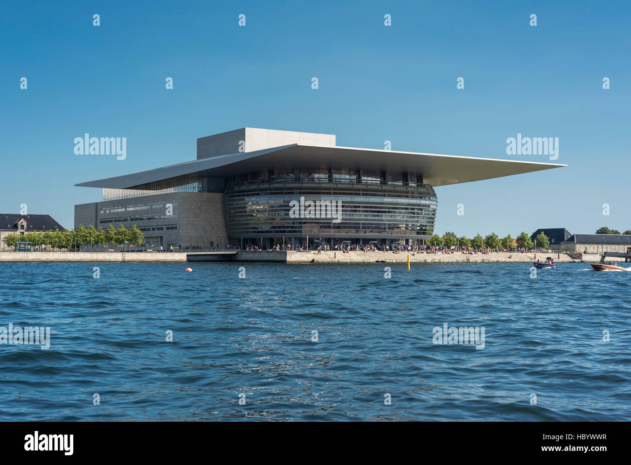 Royal Swedish Opera, architect Henning Larsen, inner harbour, Copenhagen, Denmark Stock Photo