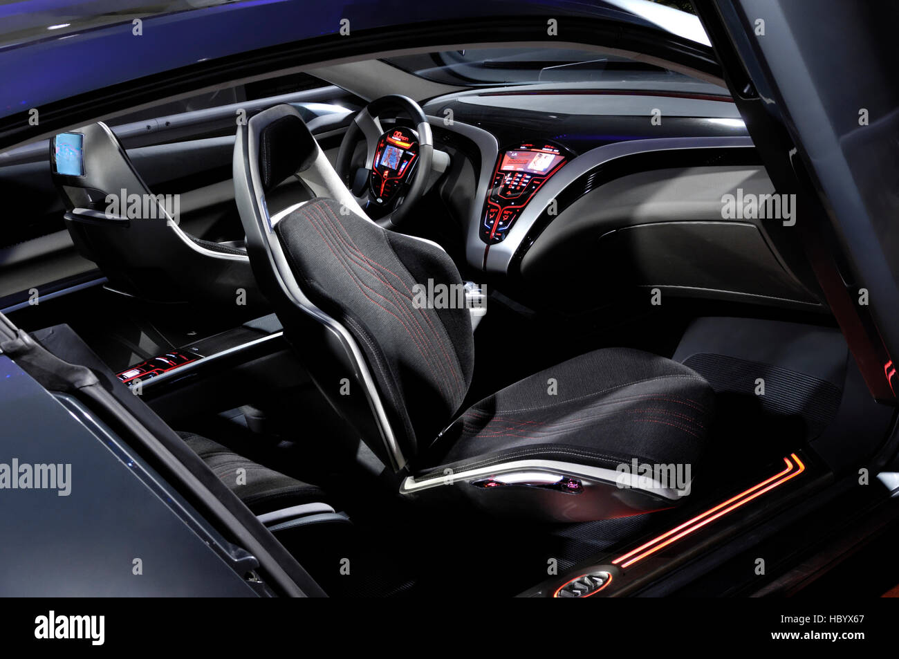 Kue Futuristic Concept Car Interior Kia Motors Stock Photo