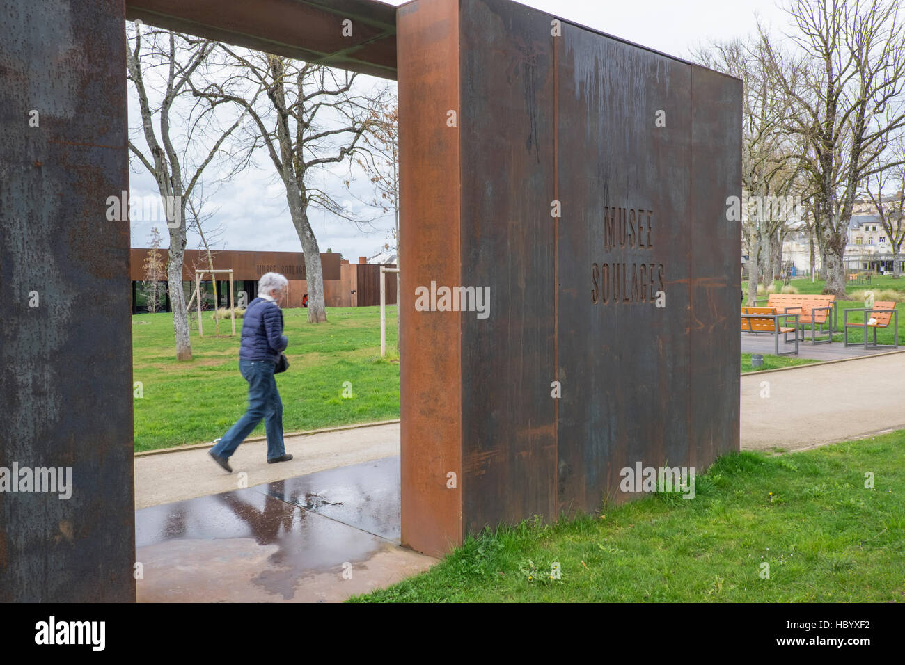 Musée Soulages, Soulages Museum, designed by the Catalan architects RCR associated with Passelac & Roques, Rodez, Aveyron, Stock Photo