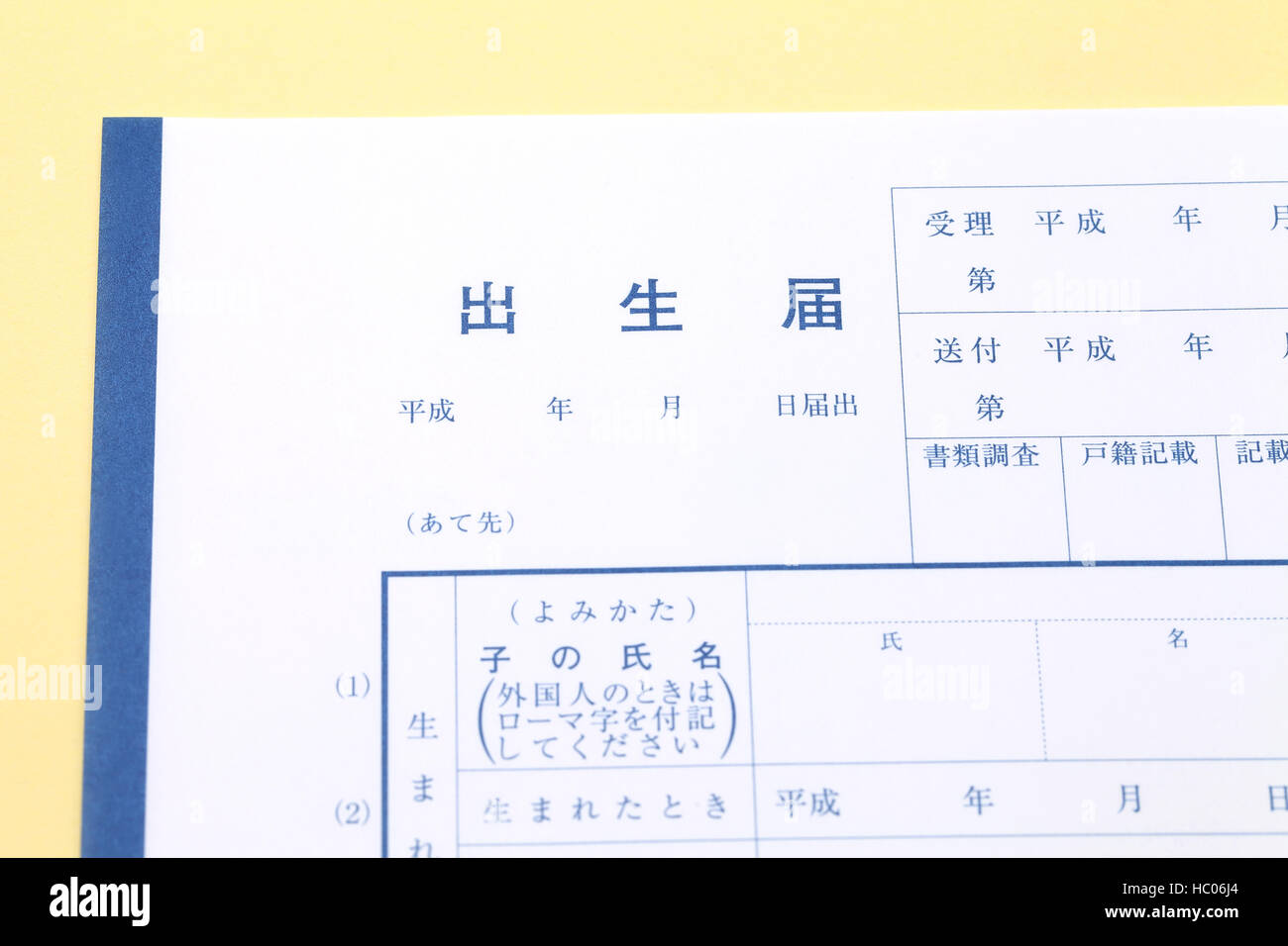 Japanese registration of a birth, general documents registration to ...