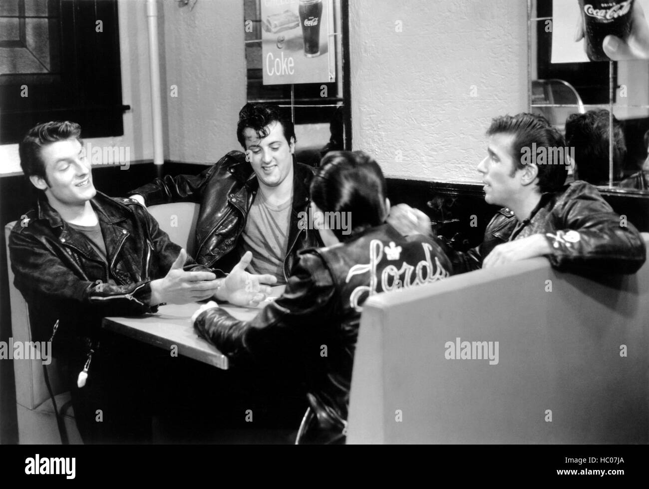 THE LORDS OF FLATBUSH, from left, Perry King, Sylvester Stallone, Paul