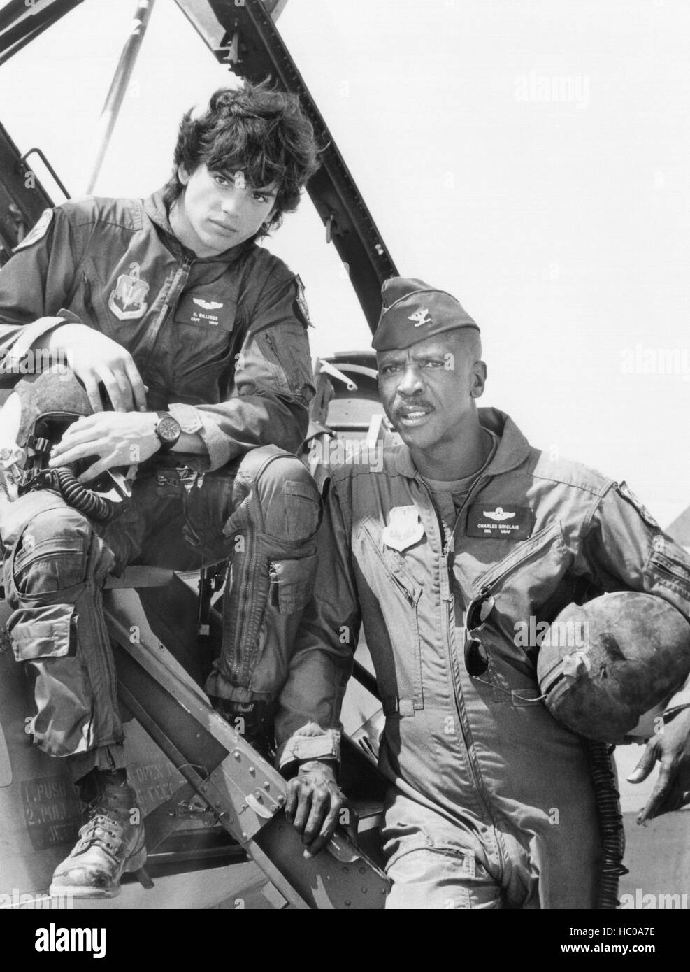 IRON EAGLE, from left, Jason Gedrick, Louis Gossett, Jr., 1986