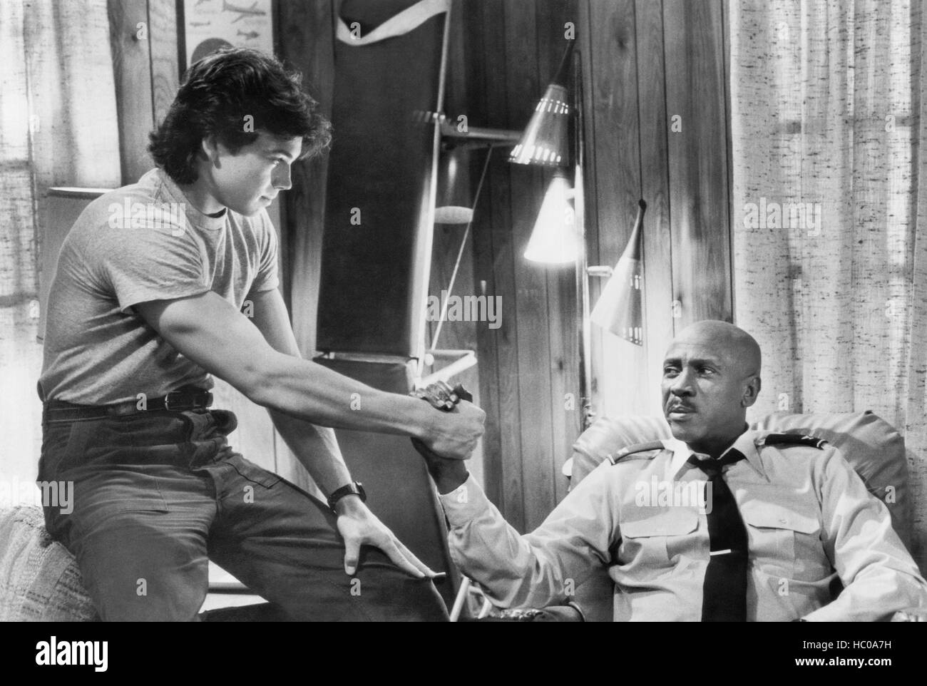 IRON EAGLE, from left, Jason Gedrick, Louis Gossett, Jr., 1986