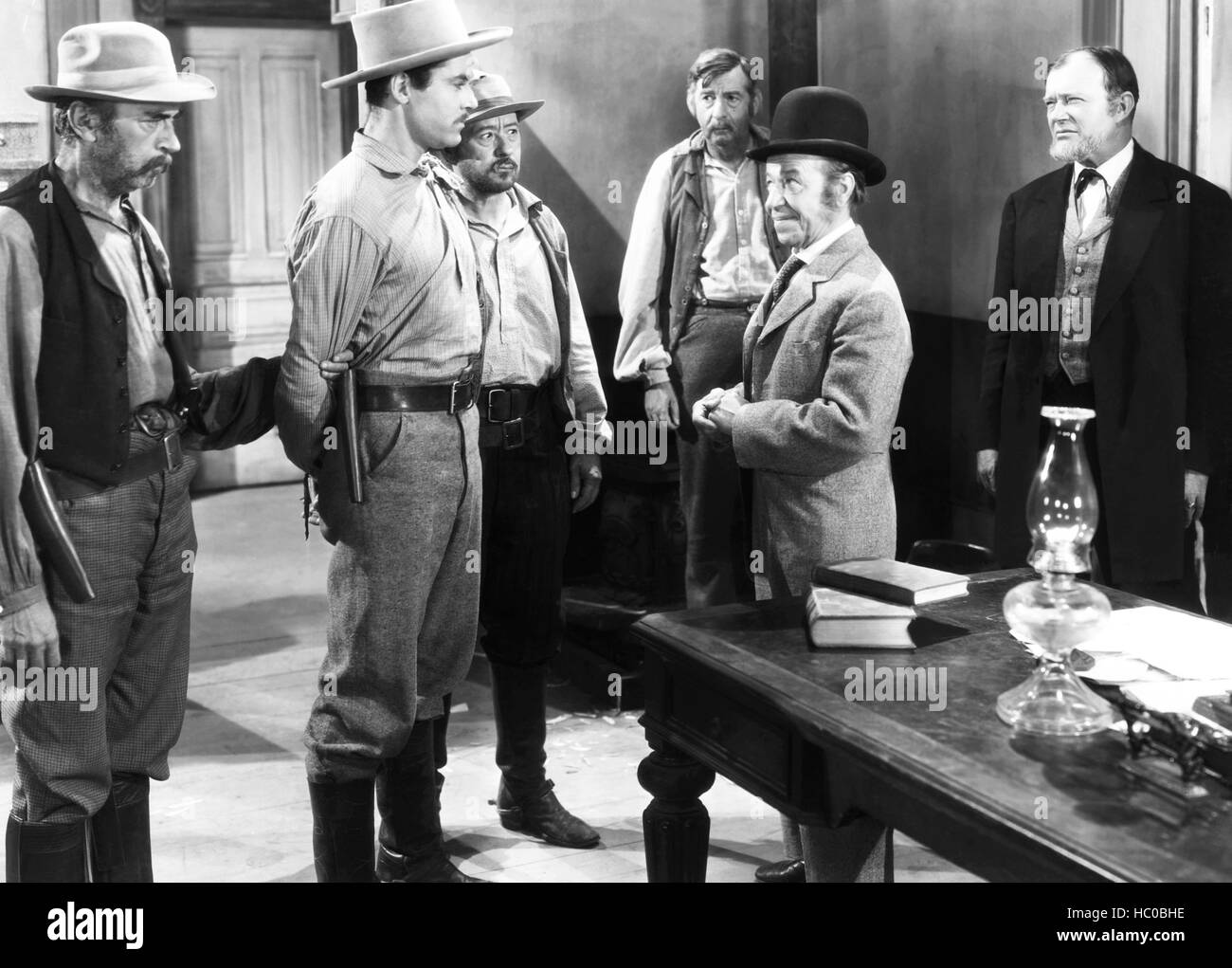 JESSE JAMES, face to face from left: Henry Fonda, Donald Mee, Slim ...