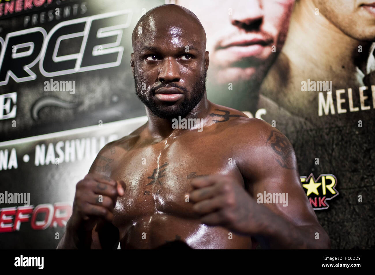 Muhammed 'King Mo' Lawal at a workout session at the Legends gym on March 17, 2010 in Hollywood, California. Photo by Francis Specker Stock Photo