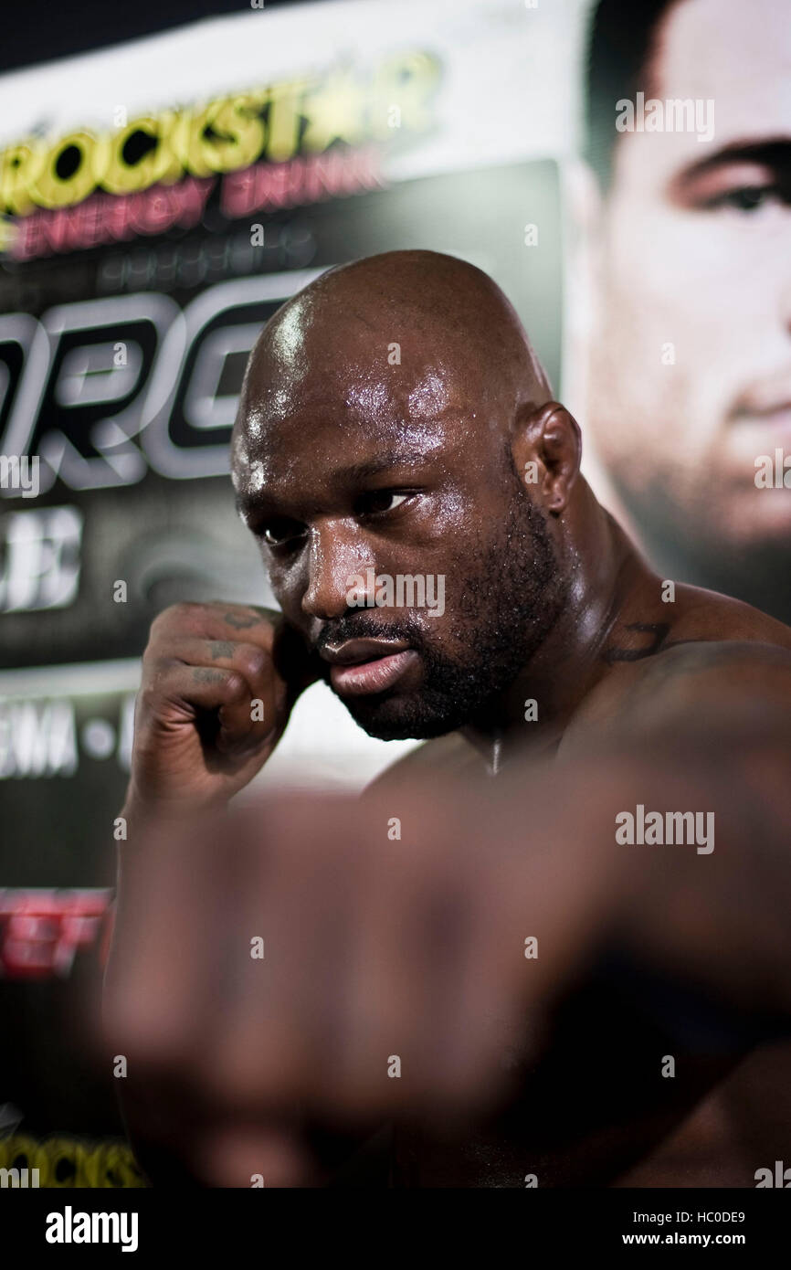Muhammed 'King Mo' Lawal at a workout session at the Legends gym on March 17, 2010 in Hollywood, California. Photo by Francis Specker Stock Photo