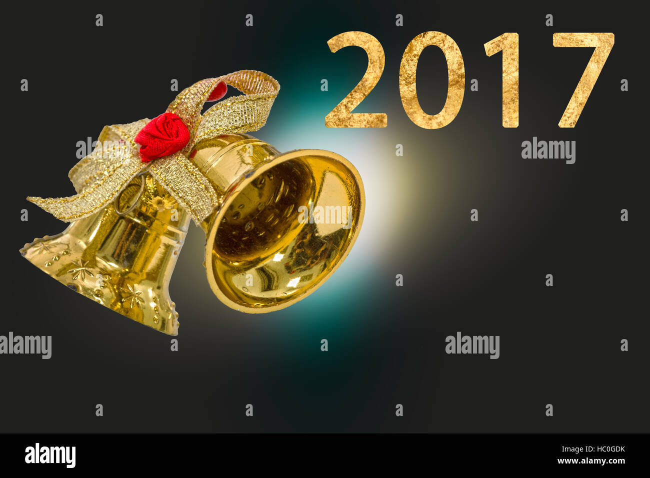 Happy New Year 2017 year on abstract blur festive background Stock Photo