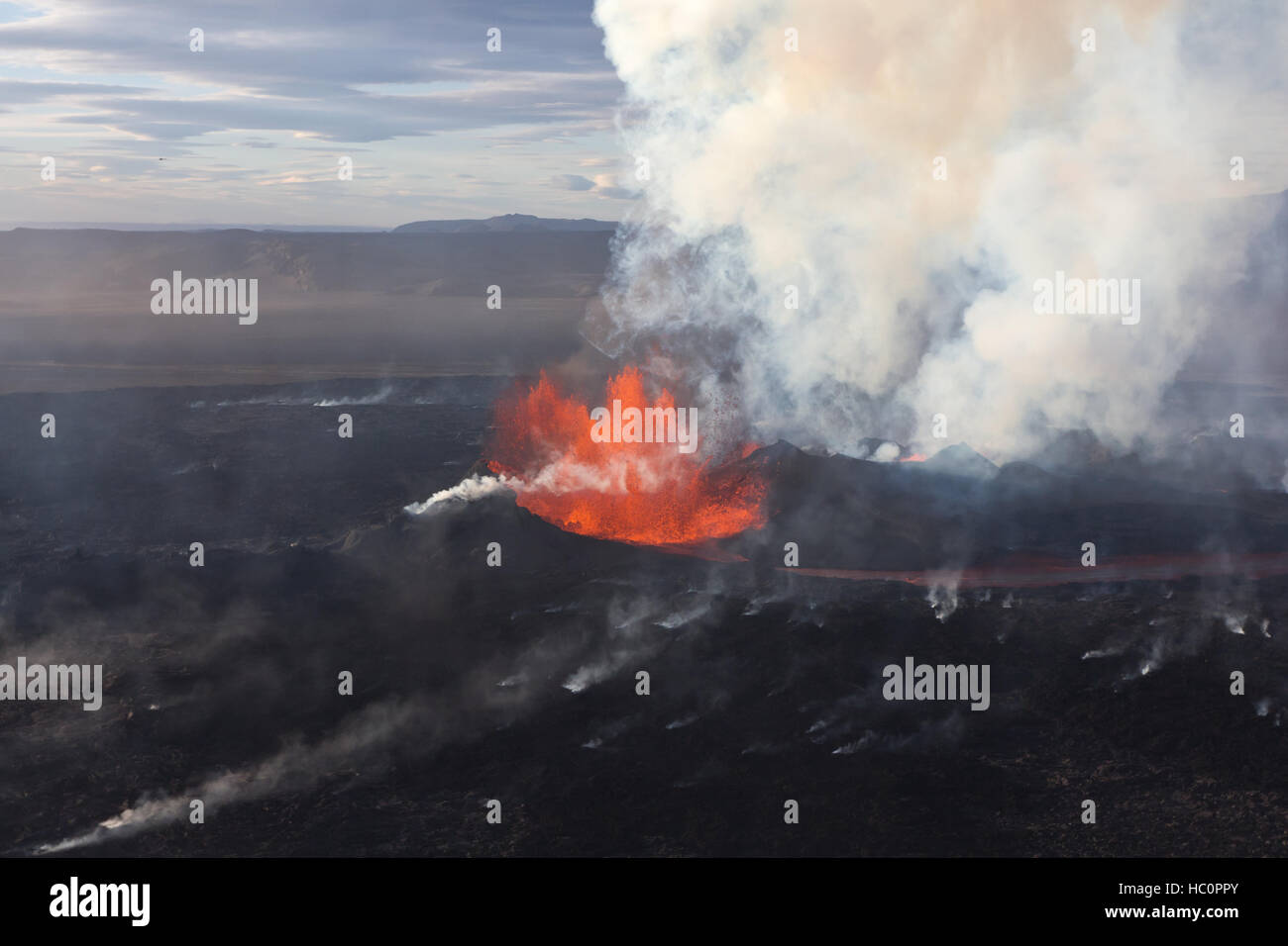 Holuhraun Iceland Volcano in Iceland september 2014 Stock Photo