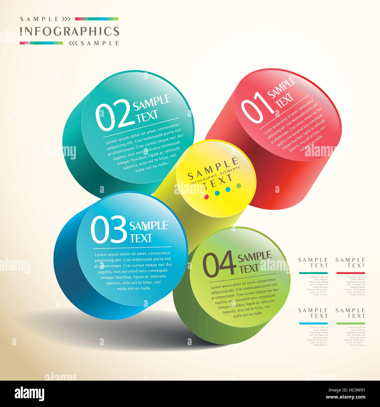 vector abstract 3d cylinder infographic elements Stock Vector Image ...