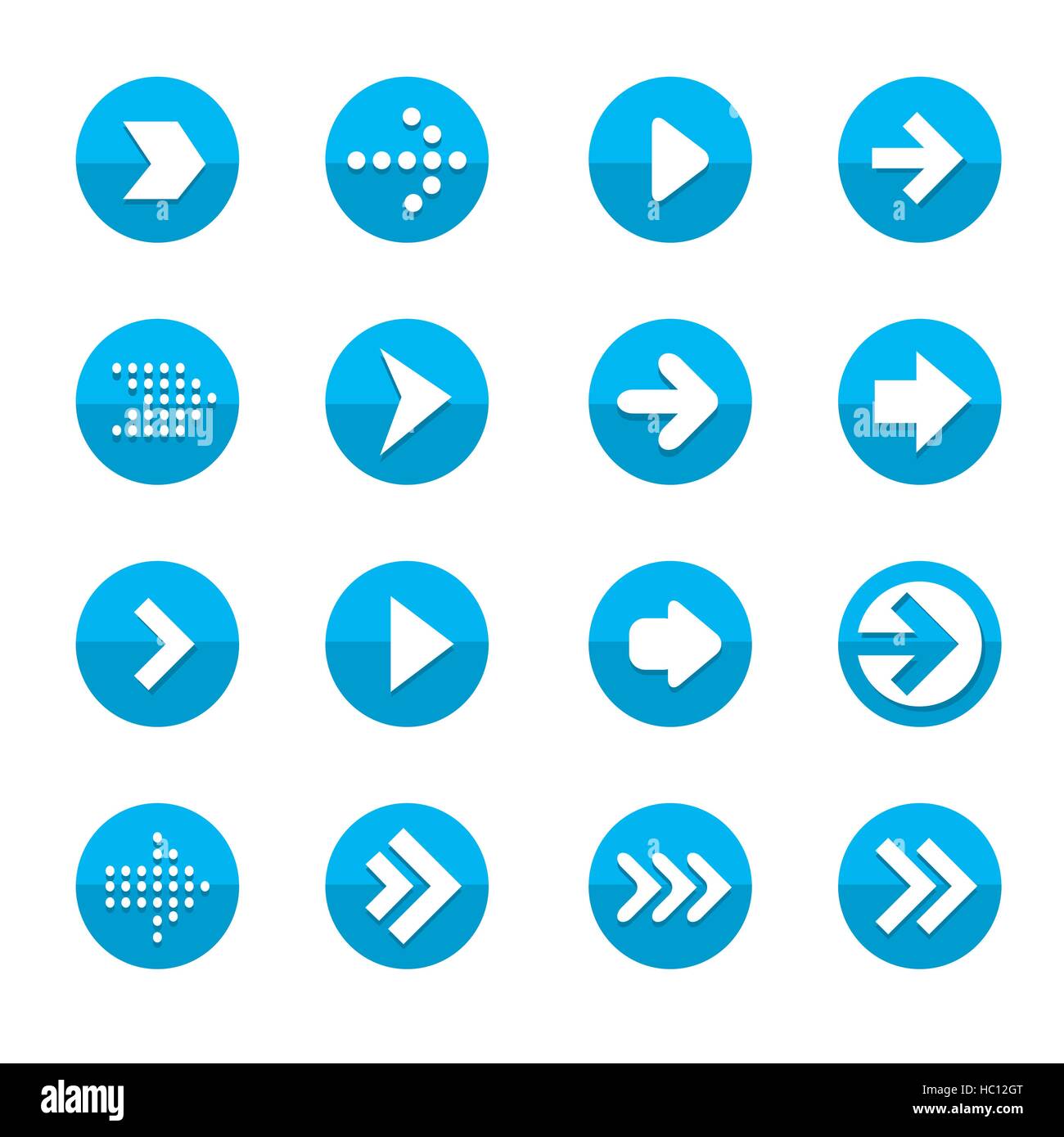 simplicity flat design arrows set isolated on white background Stock ...
