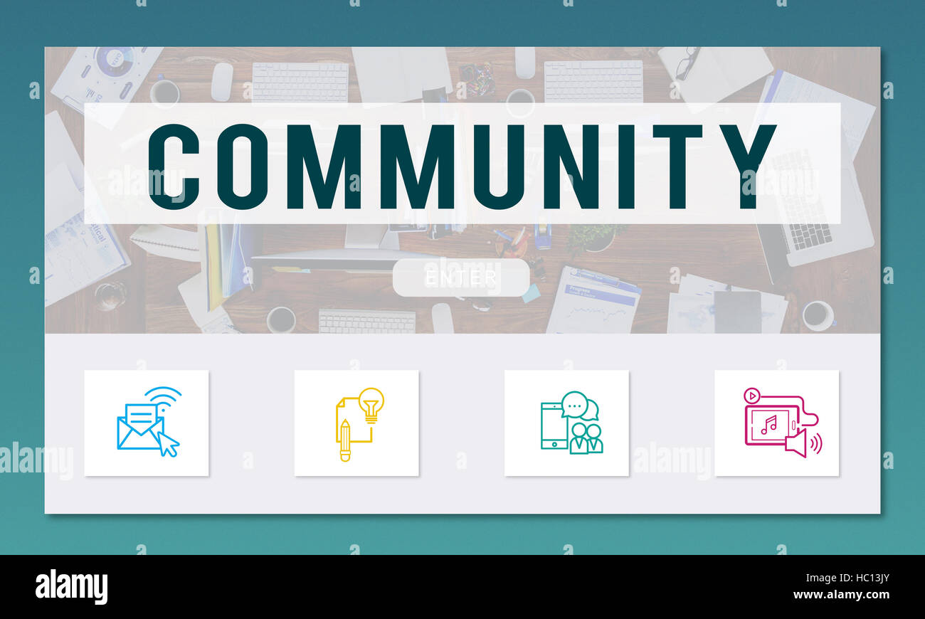 Community Online Communication Connection Concept Stock Photo
