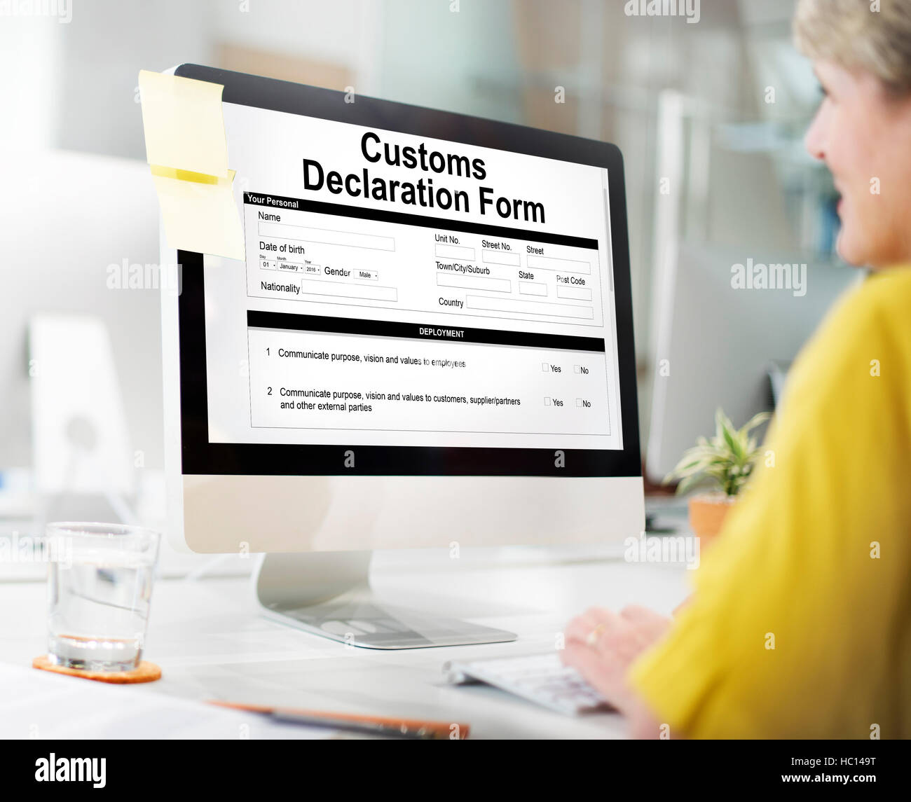 Customs Declaration Form Invoice Freight Parcel Concept Stock Photo - Alamy