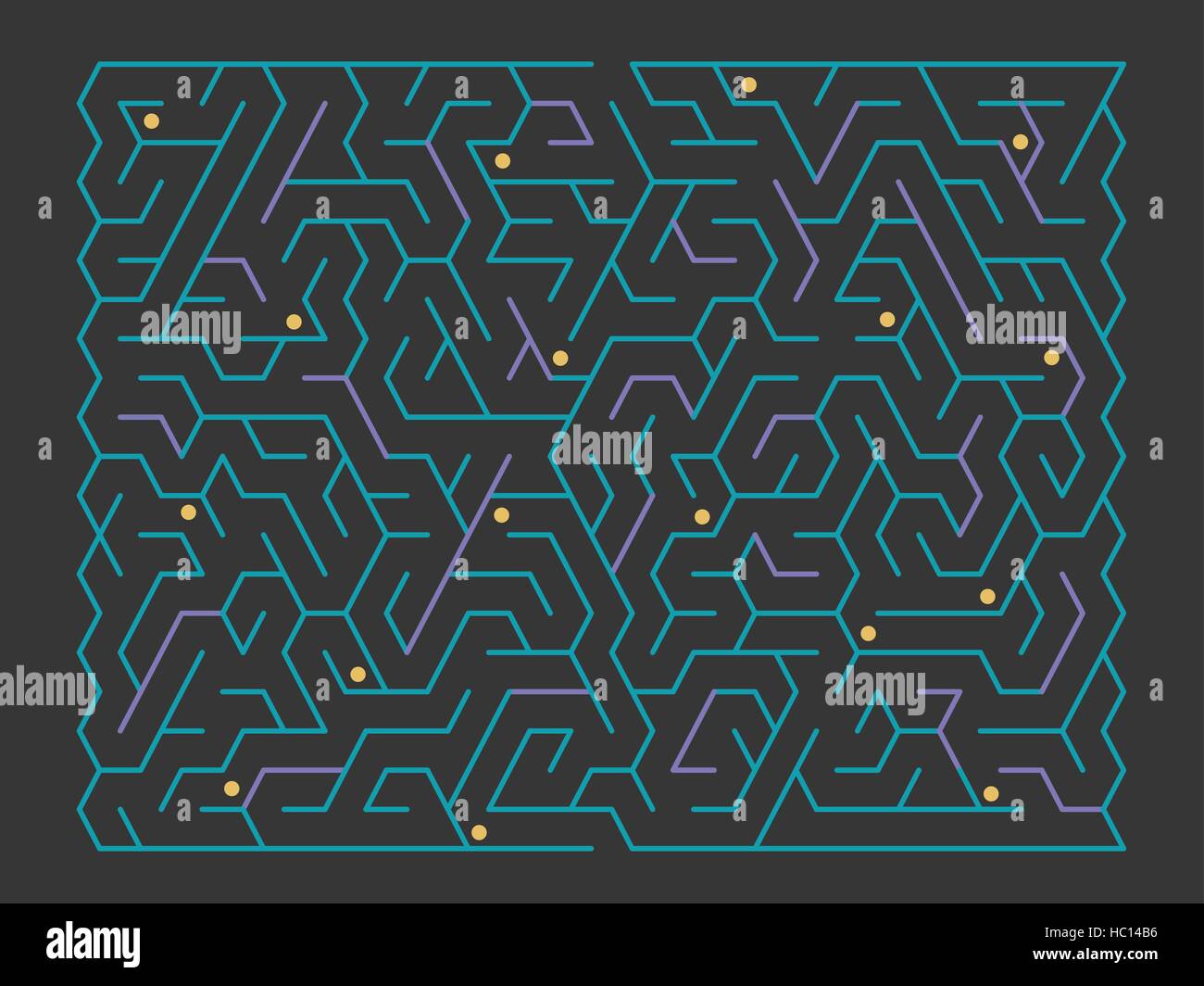 fashionable rectangular labyrinth isolated on black background Stock ...