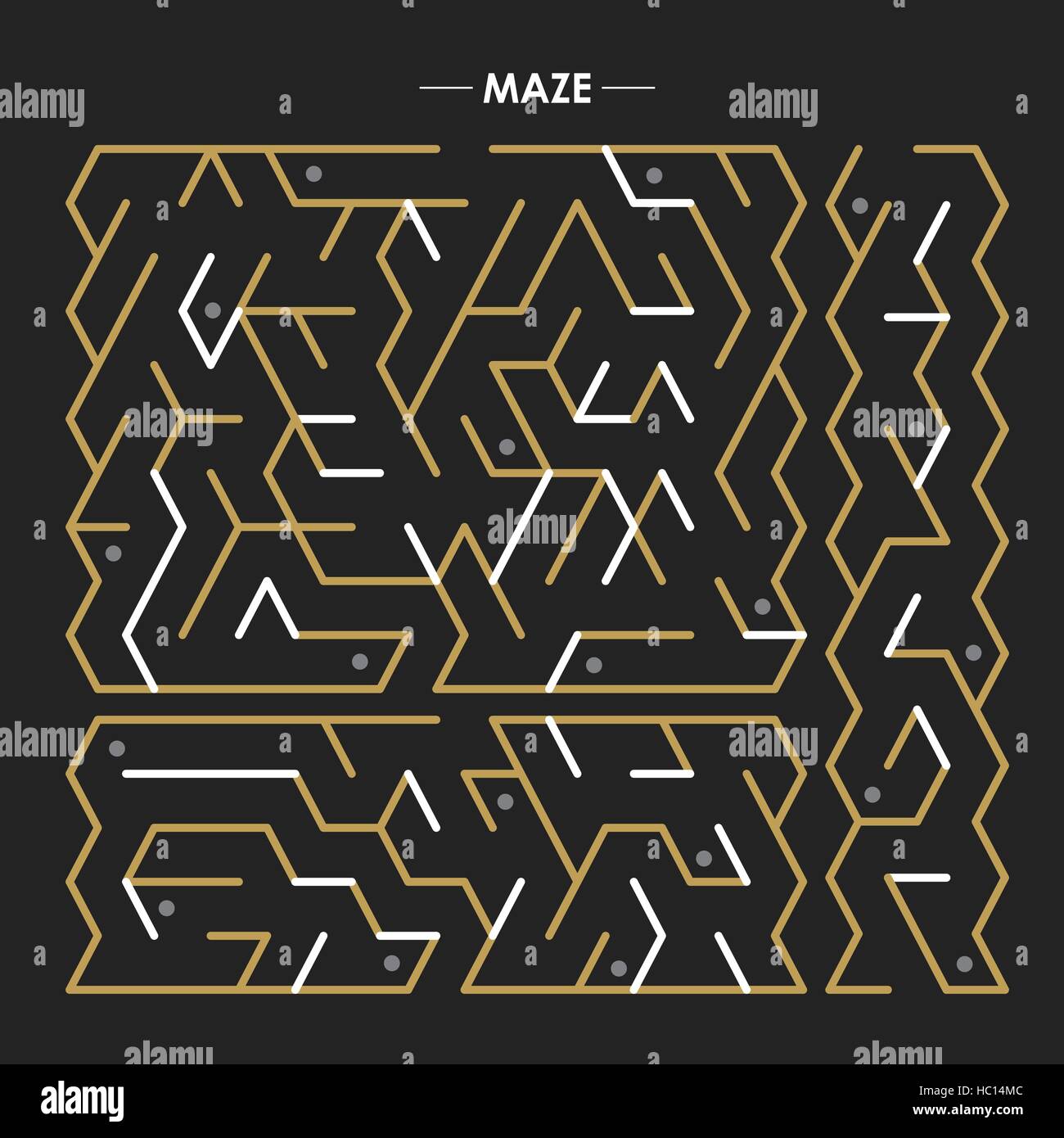 trendy square labyrinth isolated on black background Stock Vector Image