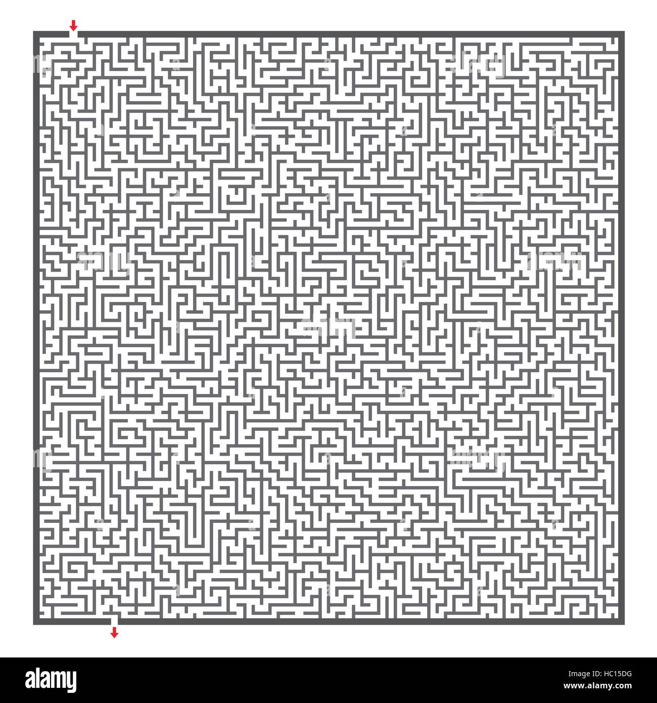 complex square maze isolated on white background Stock Vector