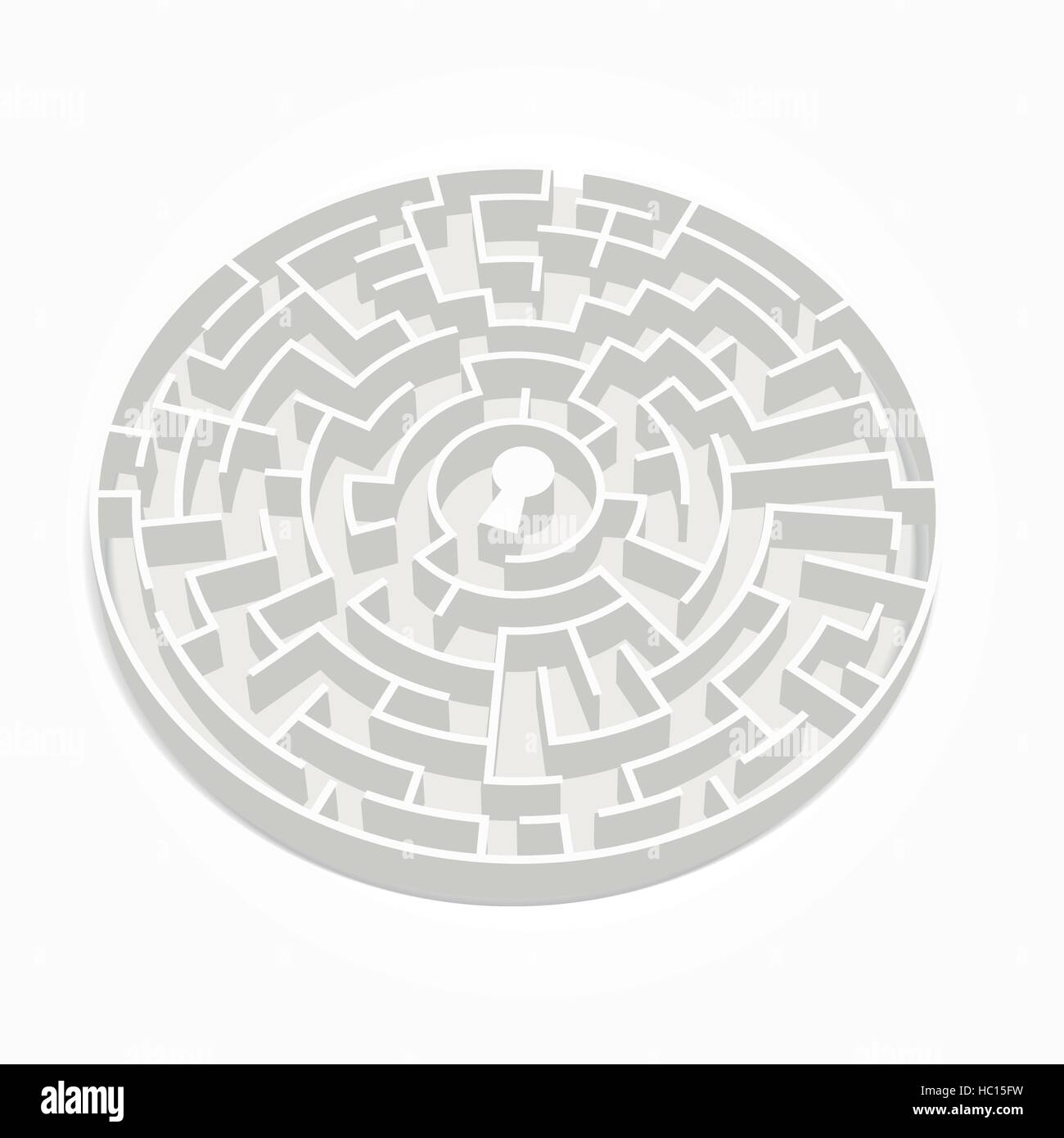 elegant circular maze isolated on bright white background Stock Vector ...
