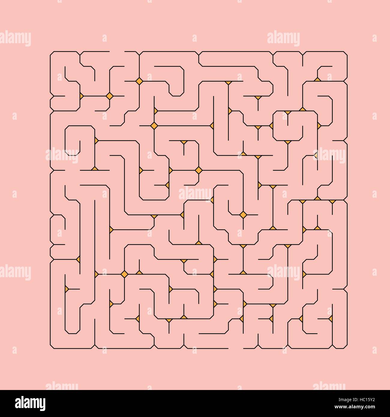 creative square maze isolated on pink background Stock Vector Image ...