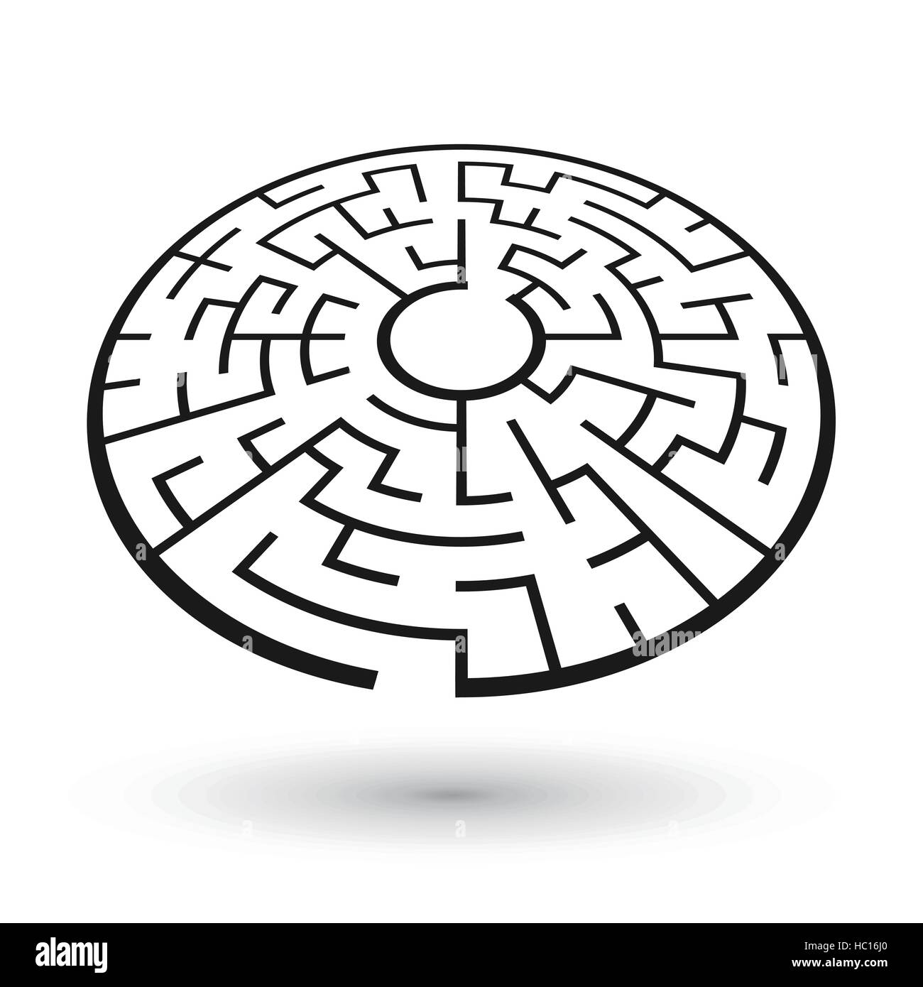 illustration of round maze isolated on white background Stock Vector ...