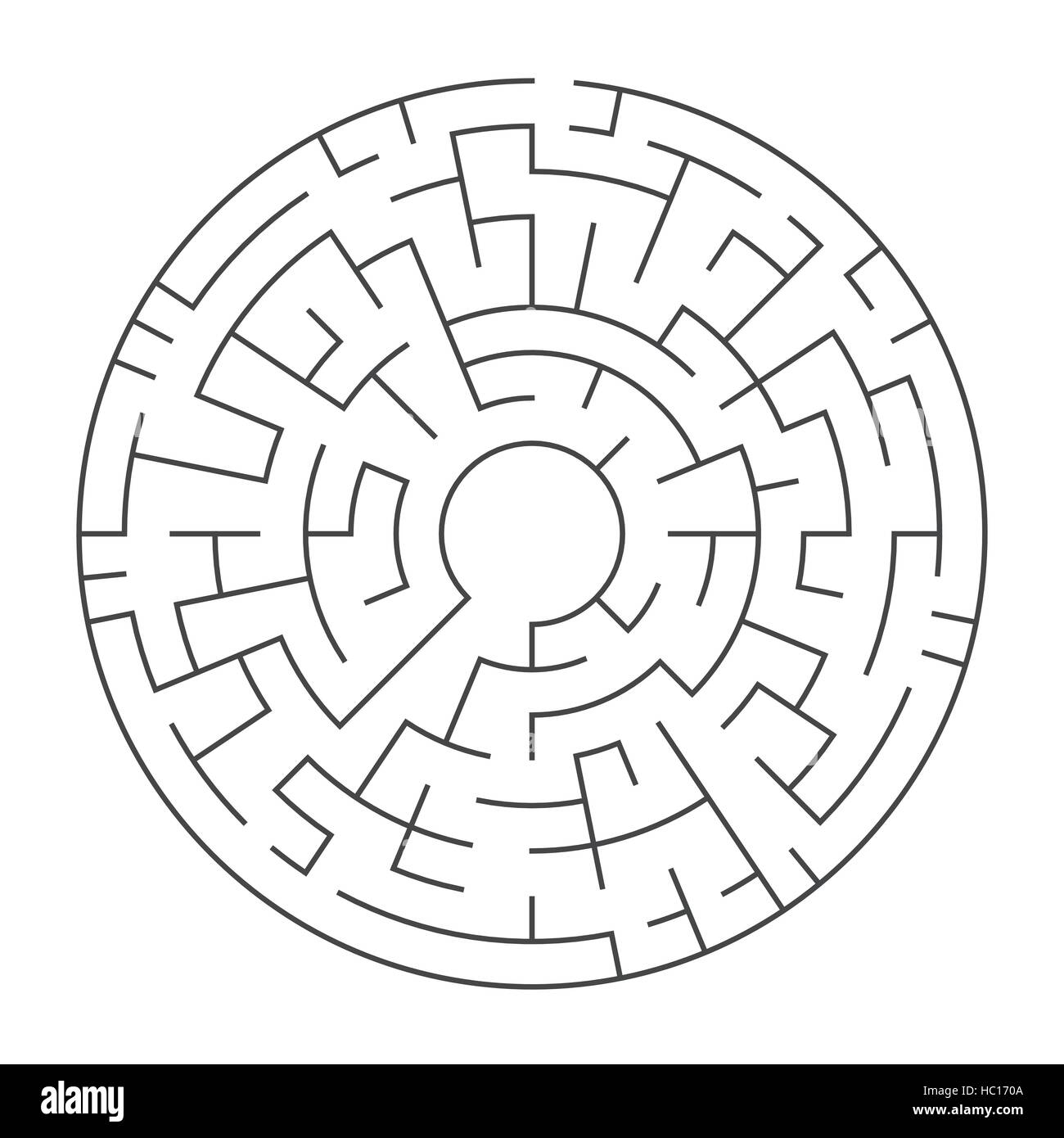 illustration of round maze isolated on white background Stock Vector ...