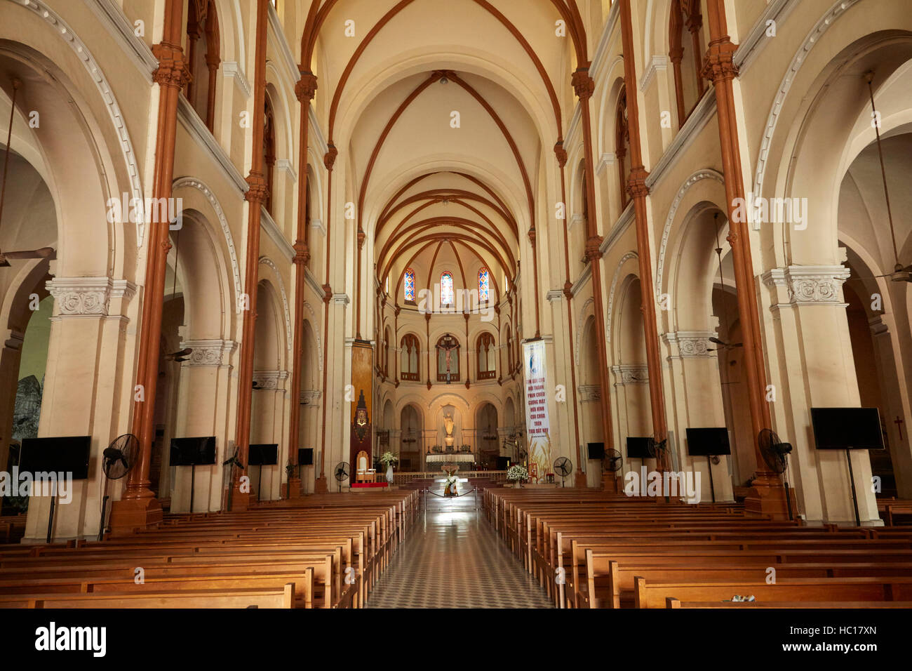 Interior of Notre-Dame Cathedral Basilica of Saigon, Ho Chi Minh City (Saigon), Vietnam Stock Photo