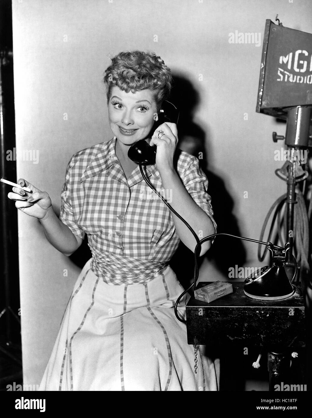THE LONG LONG TRAILER Lucille Ball On The Phone On Set 1954 Stock The long long trailer lucille ball on the phone on set 1954 stock