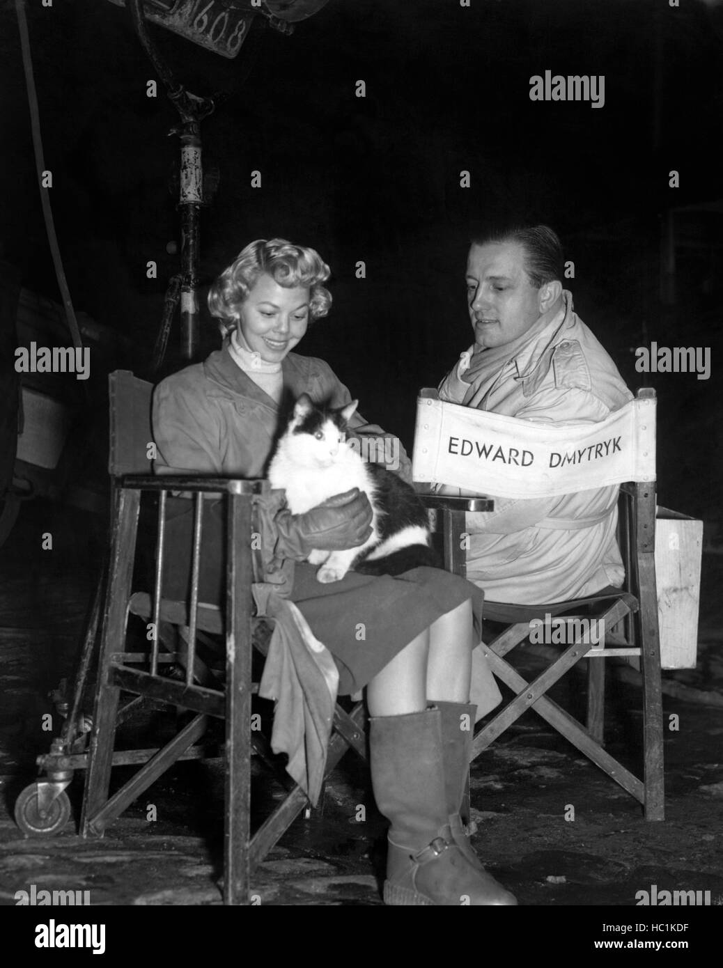 OBSESSION, actress Jean Porter visits husband Edward Dmytryk on-set of ...