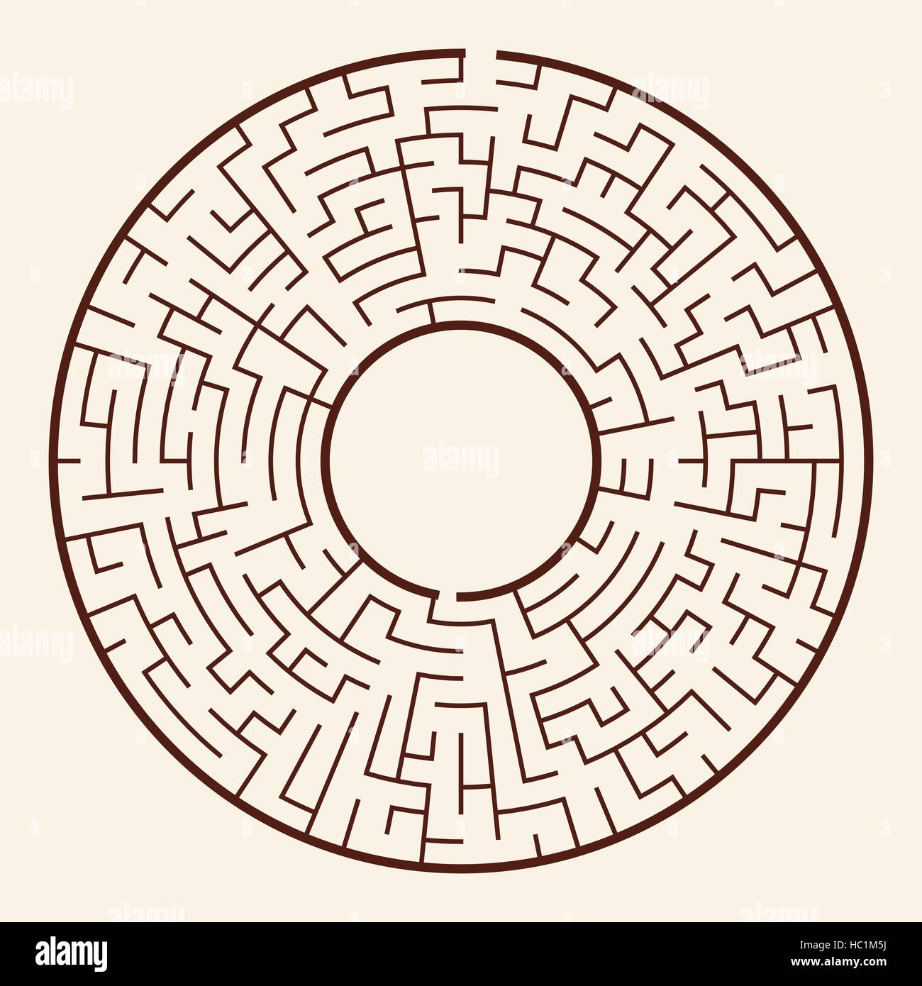 illustration of round maze isolated on beige background Stock Vector ...