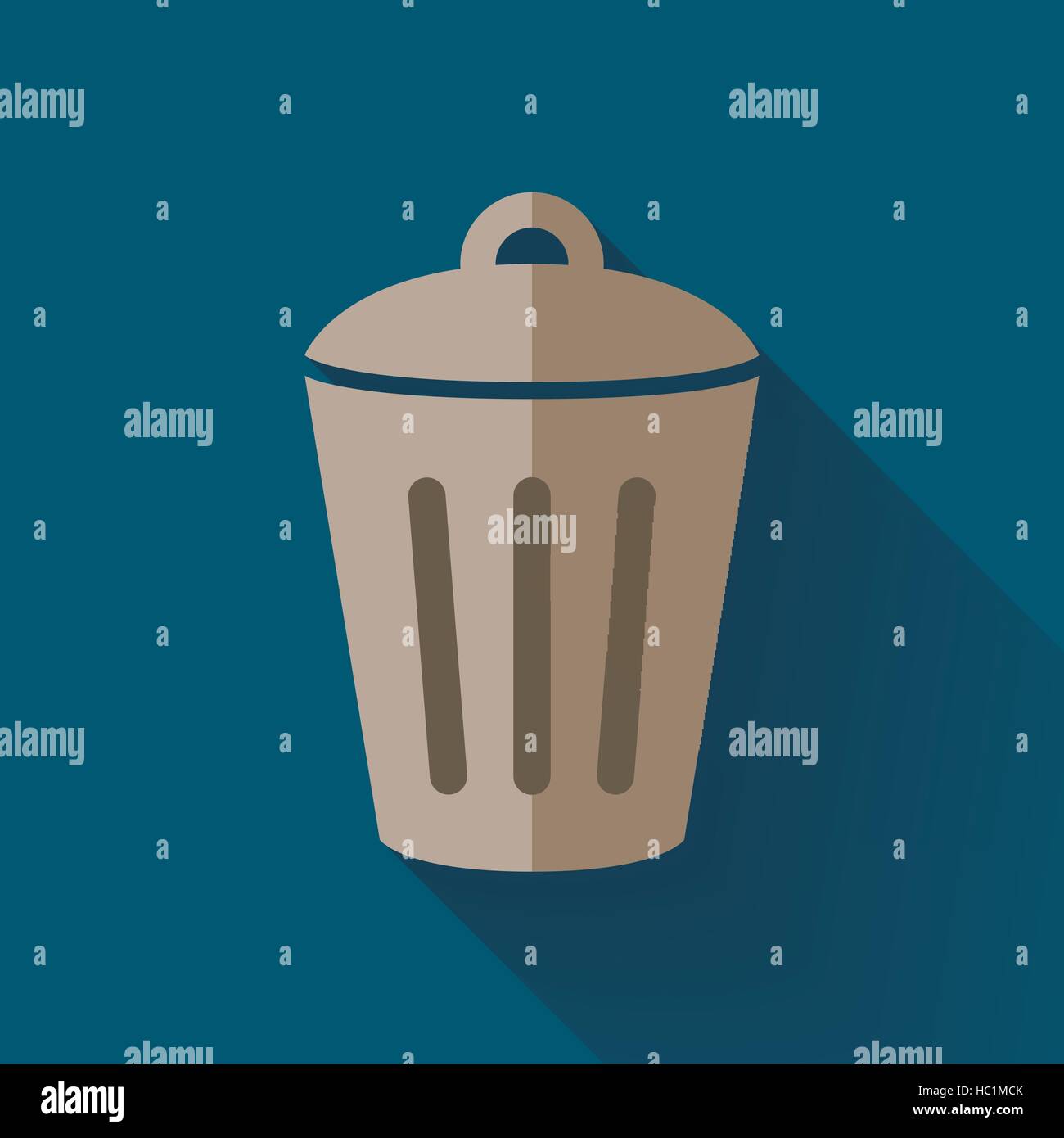 trash can icon in colorful flat design style Stock Vector Image & Art ...