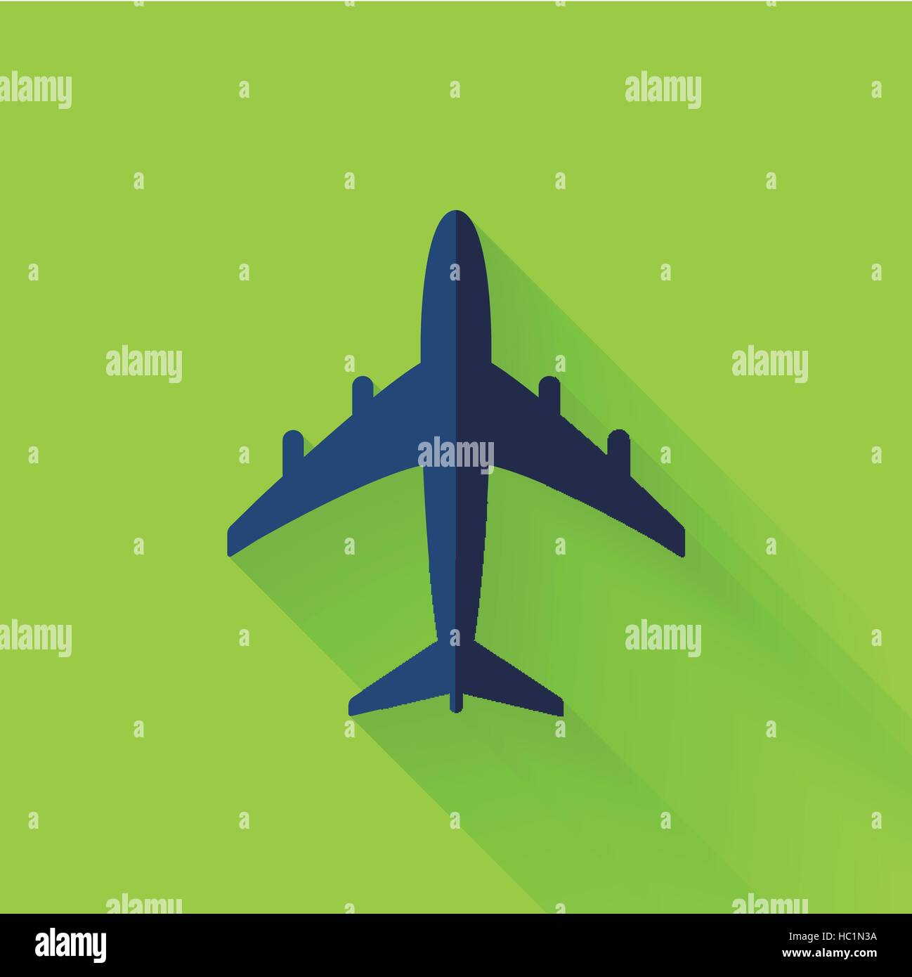 plane icon in colorful flat design style Stock Vector