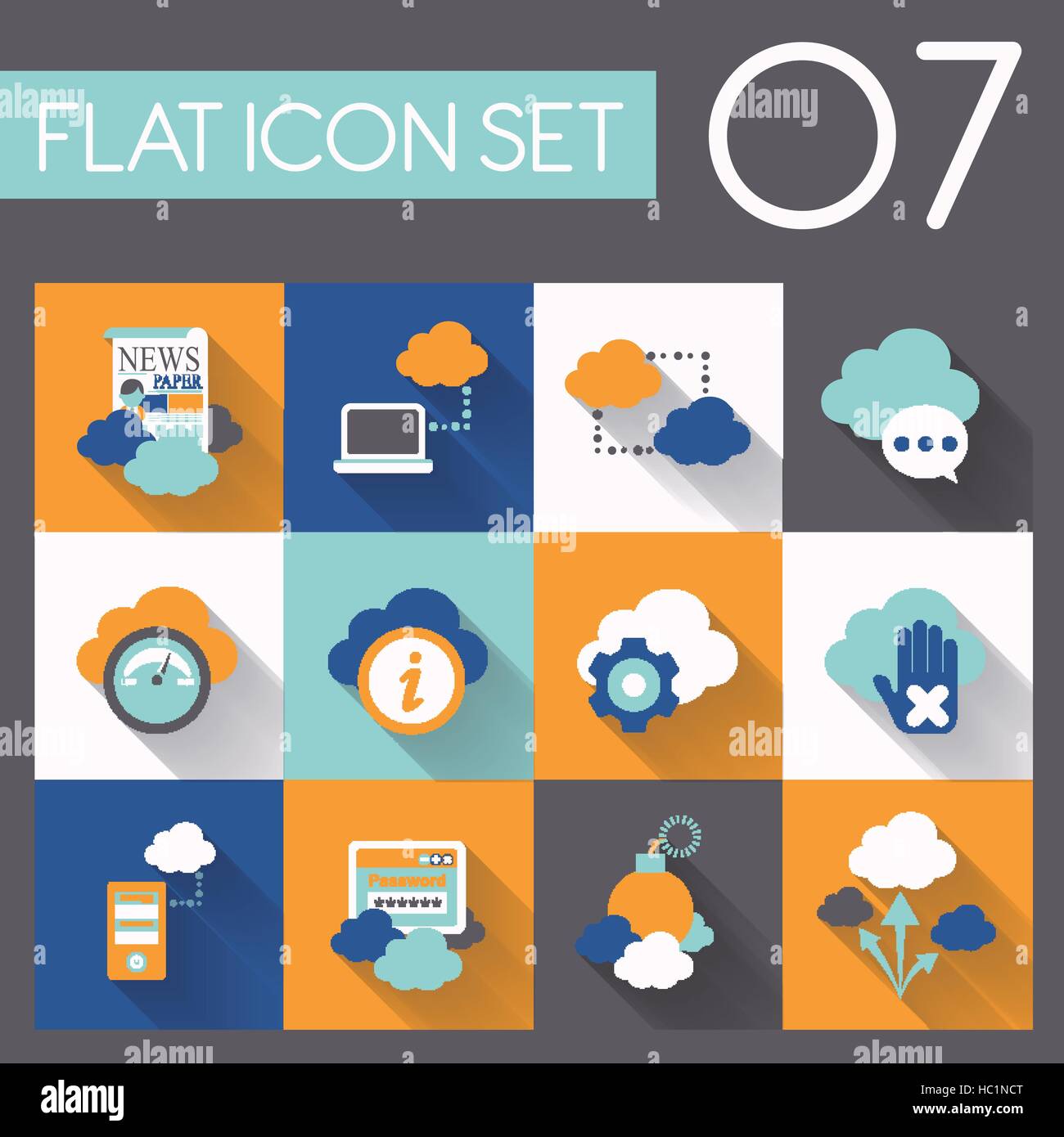 cloud network icon set in flat design Stock Vector Image & Art - Alamy