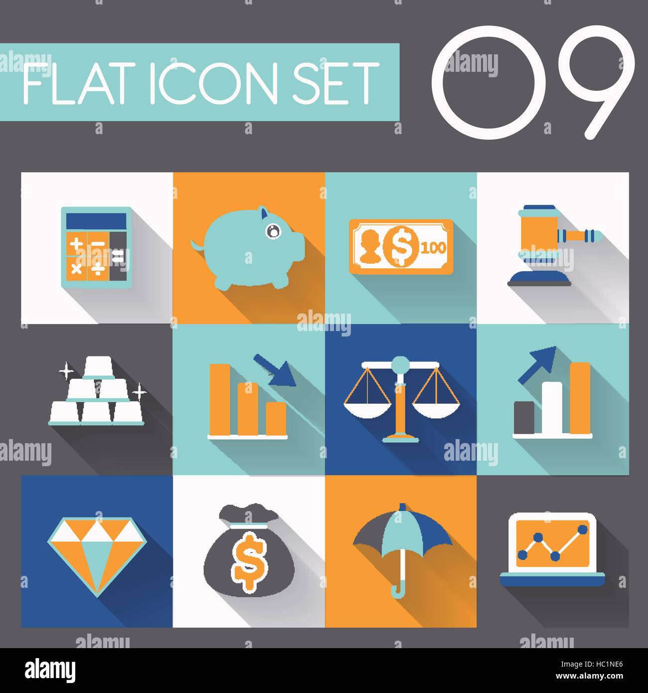 finance icon set in flat style design Stock Vector Image & Art - Alamy