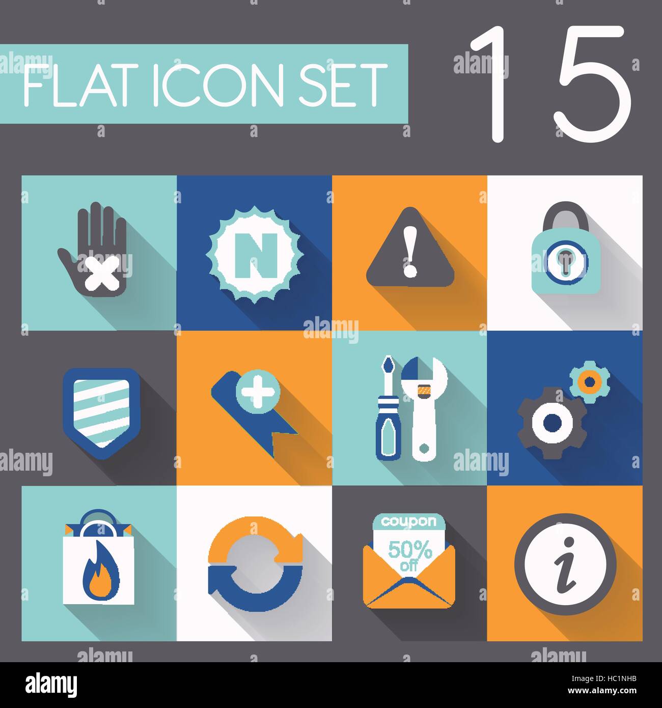 internet and web icon set in flat design Stock Vector Image & Art - Alamy