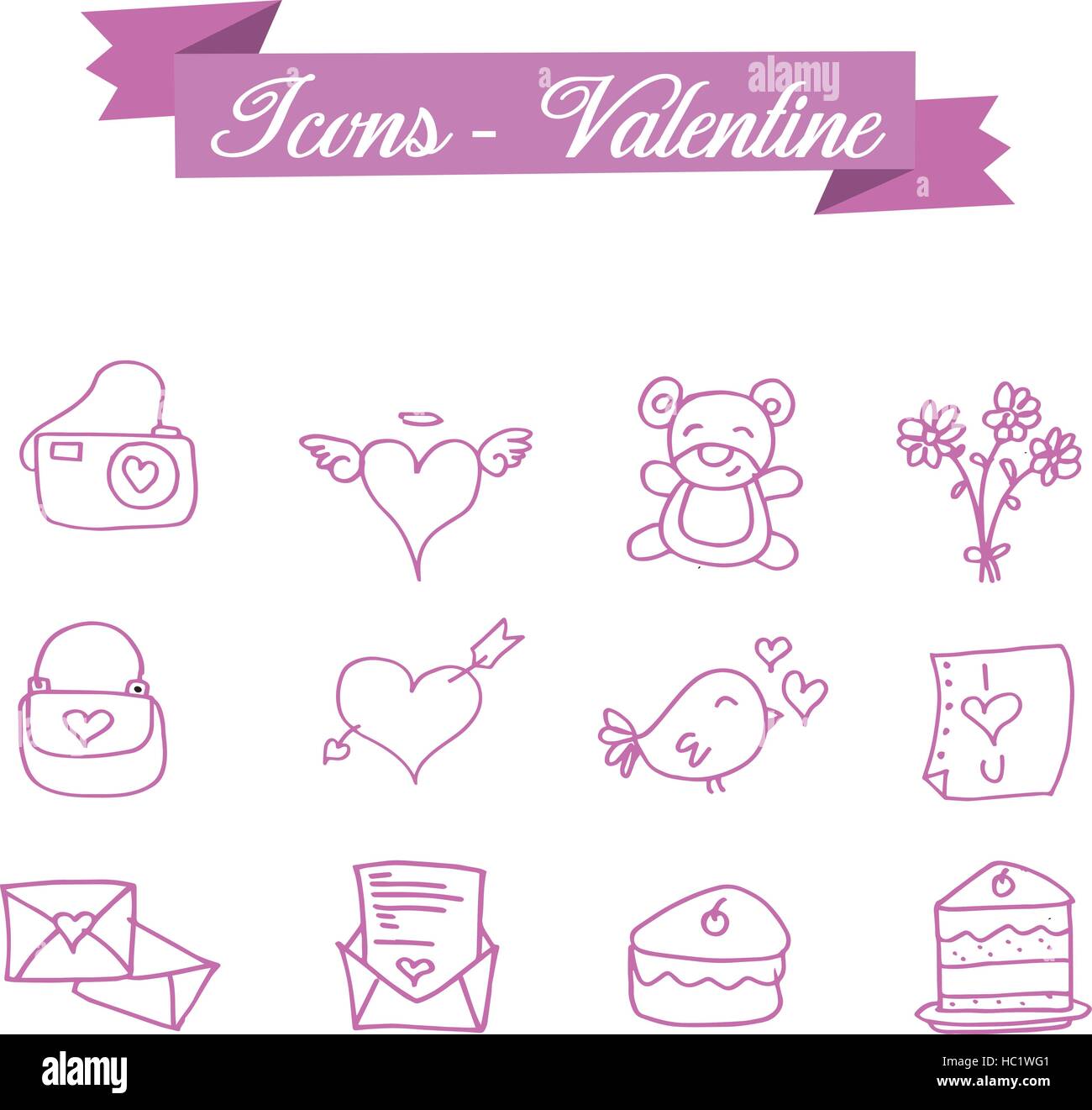 Illustration vector of valentine icons Stock Vector Image & Art - Alamy