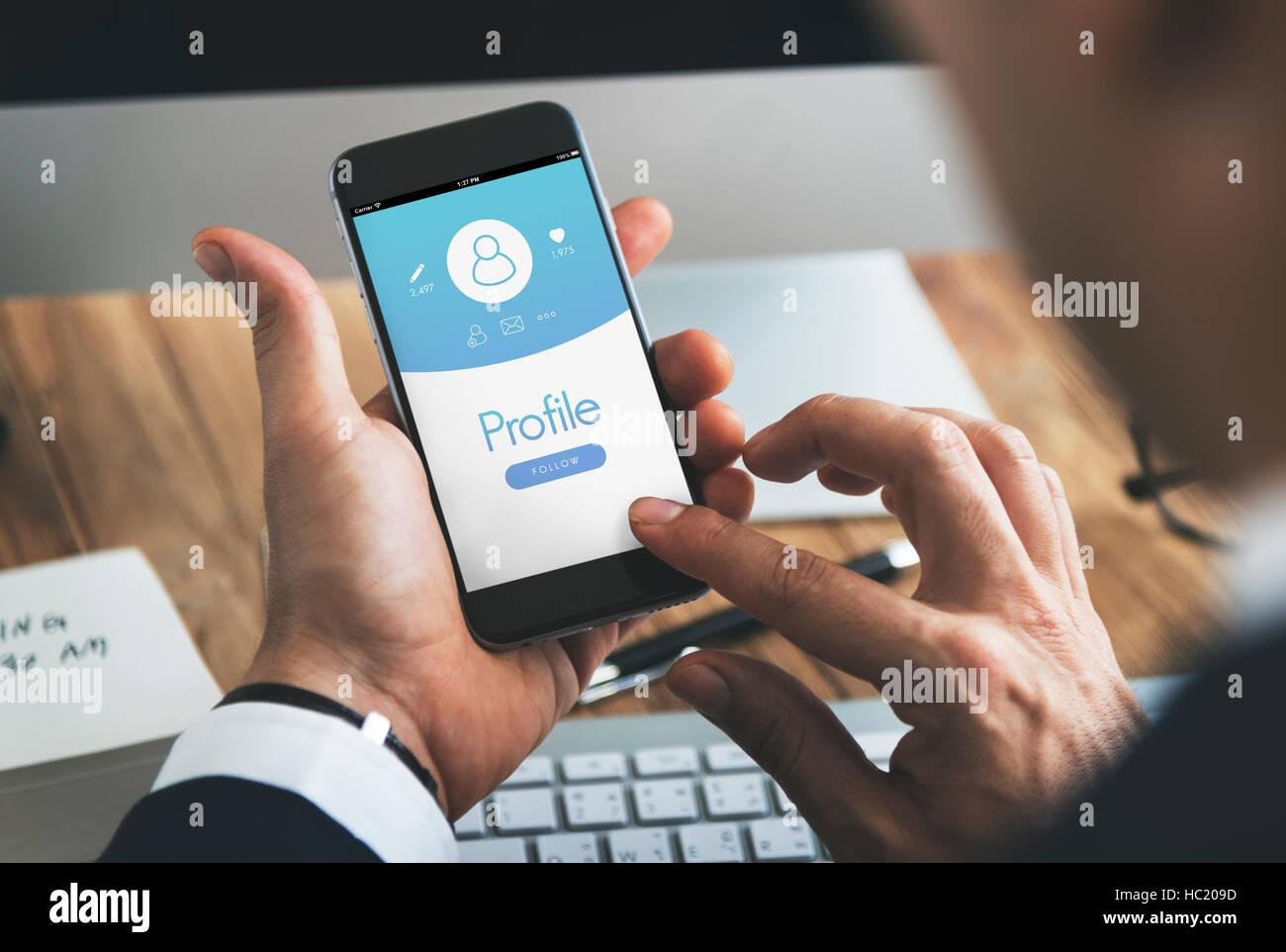 Profile User Account Registration Concept Stock Photo - Alamy