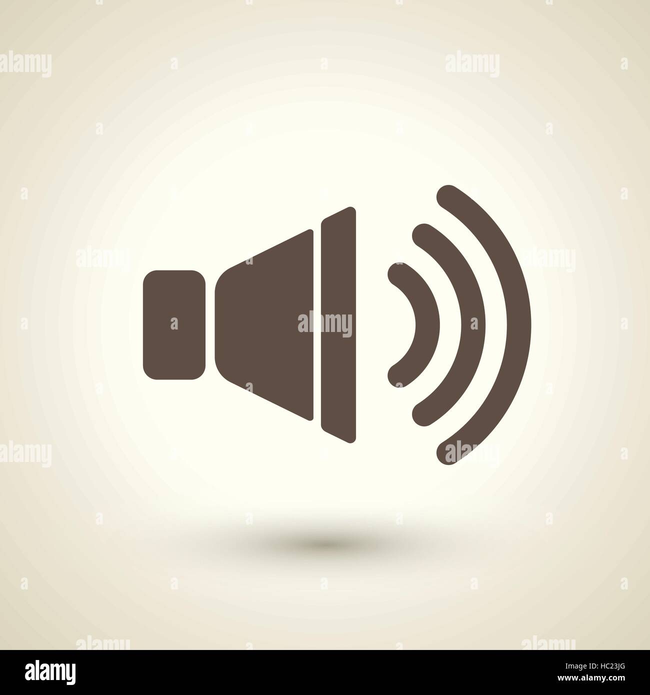 retro style speaker icon isolated on brown background Stock Vector