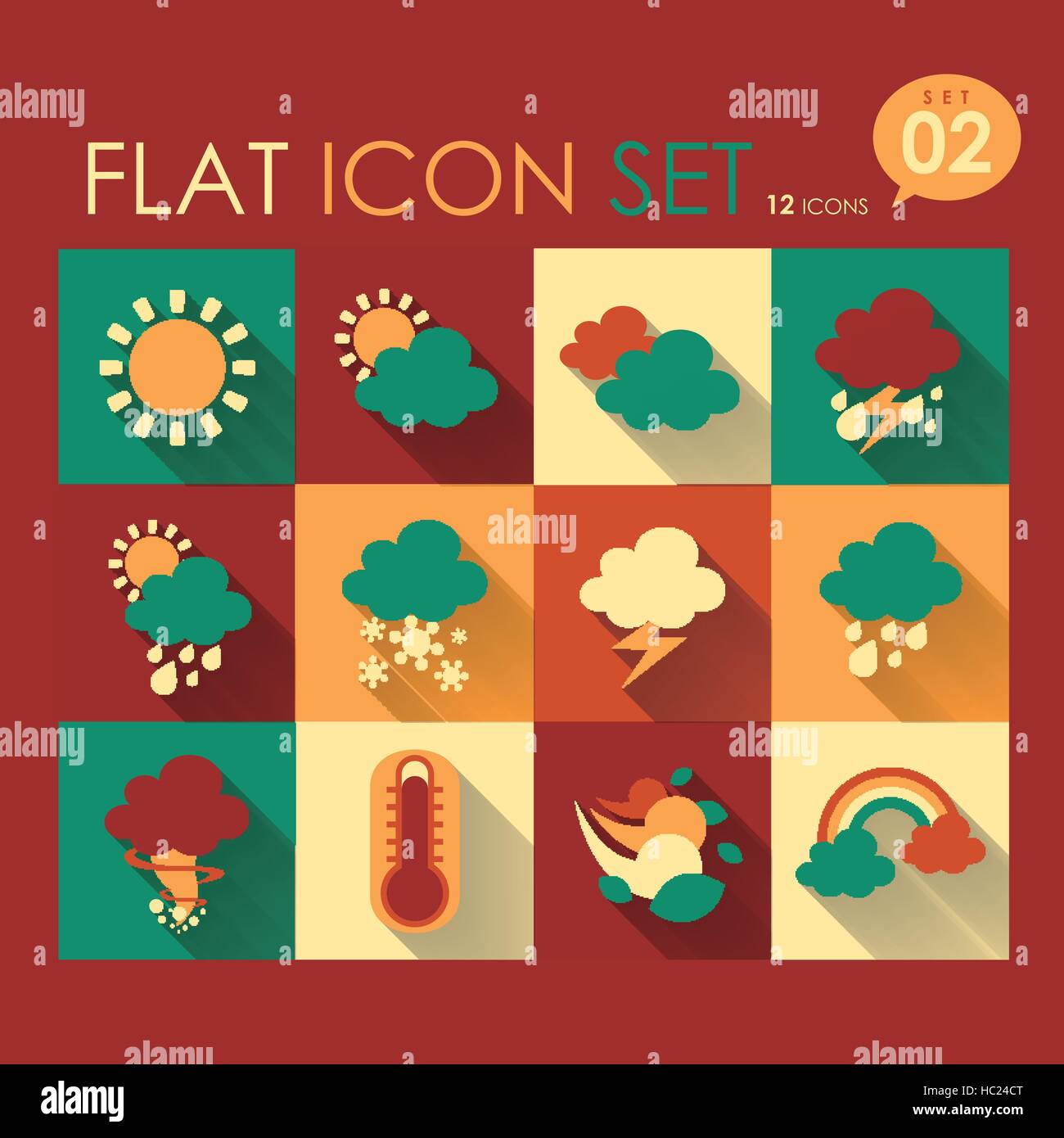 vector weather icon set flat style design Stock Vector Image & Art - Alamy