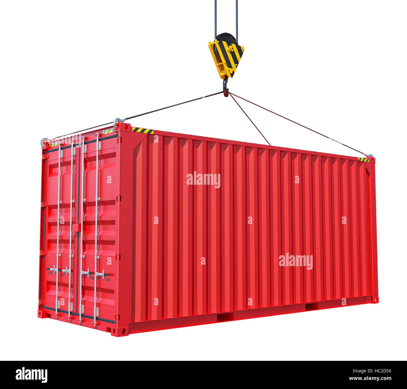 Cargo container with hook isolated on white Stock Photo Alamy