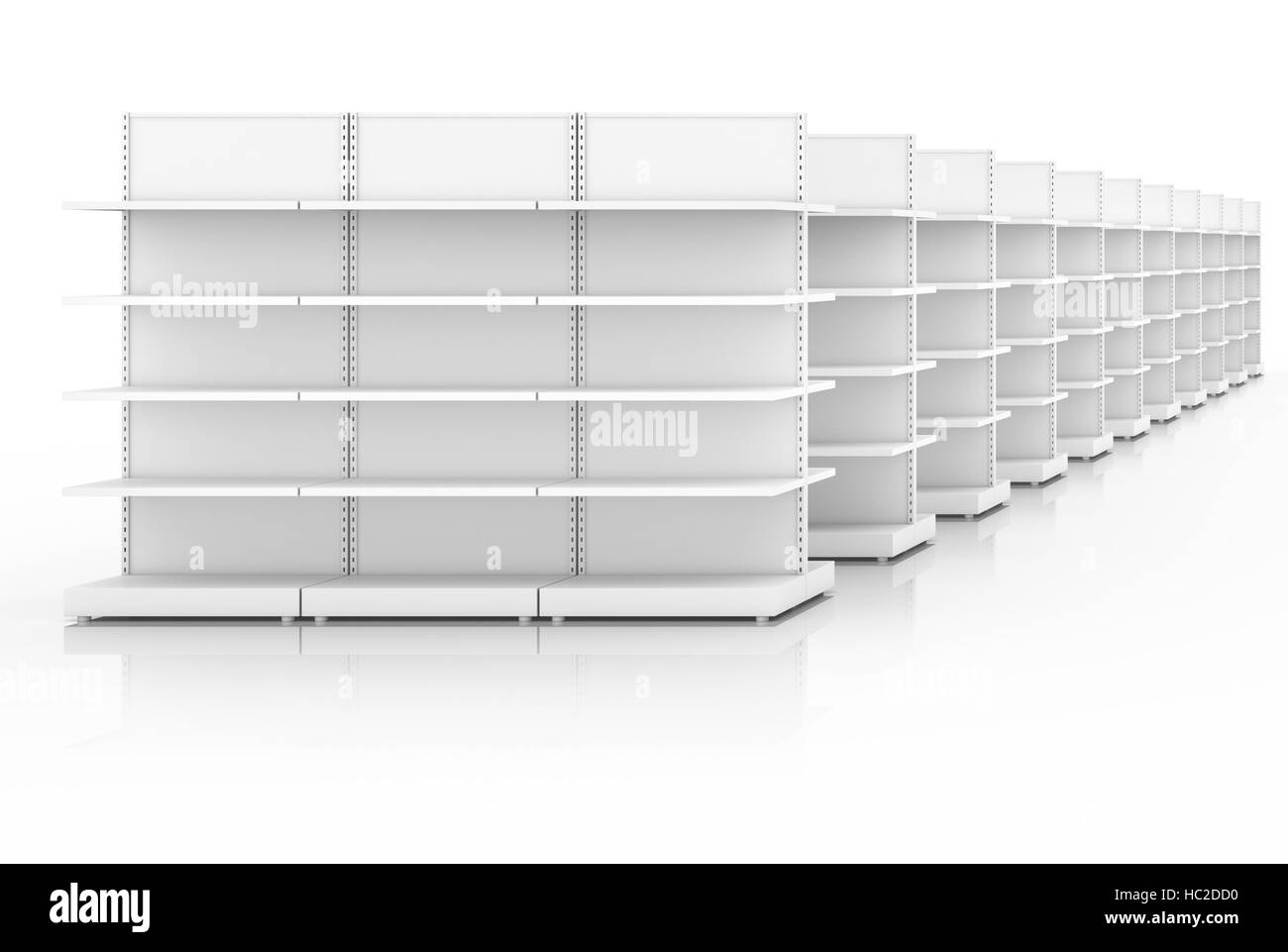 Empty shelves for goods in shop Stock Photo Alamy