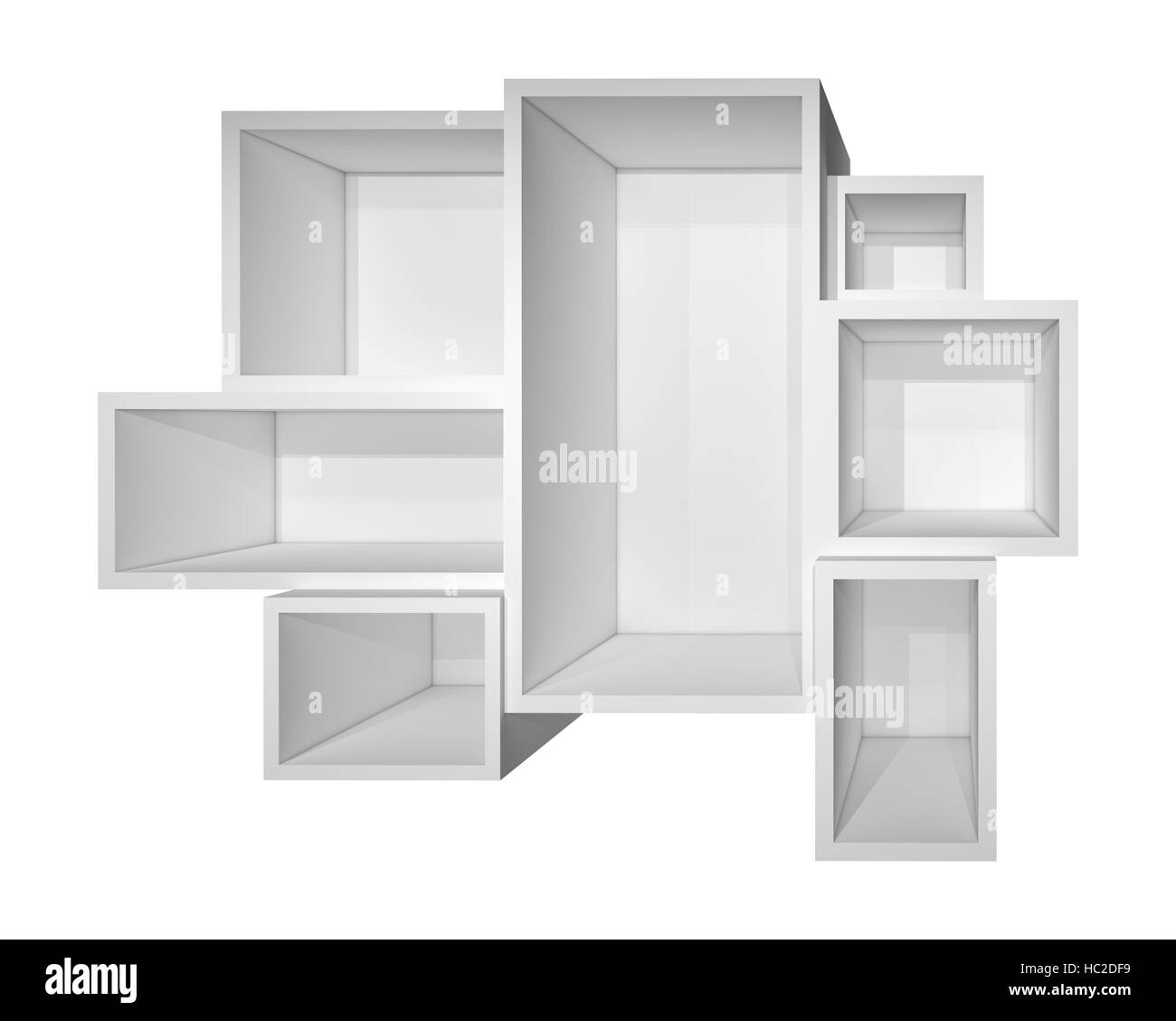 Empty white bookshelf Stock Photo Alamy